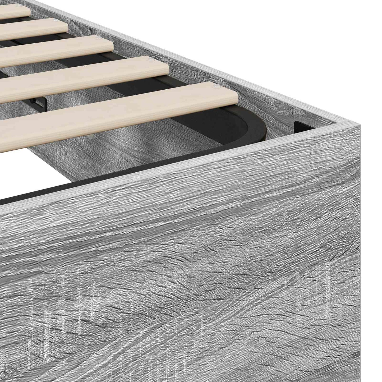 Ottoman Bettgestell Sonoma-Grau 203 x 90 x 25 cm Holzwerkstoff