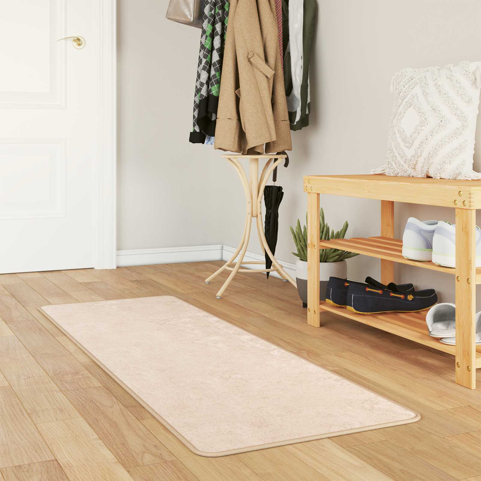 Teppichläufer MARSA Creme 50 x 150 cm Polyester und PVC