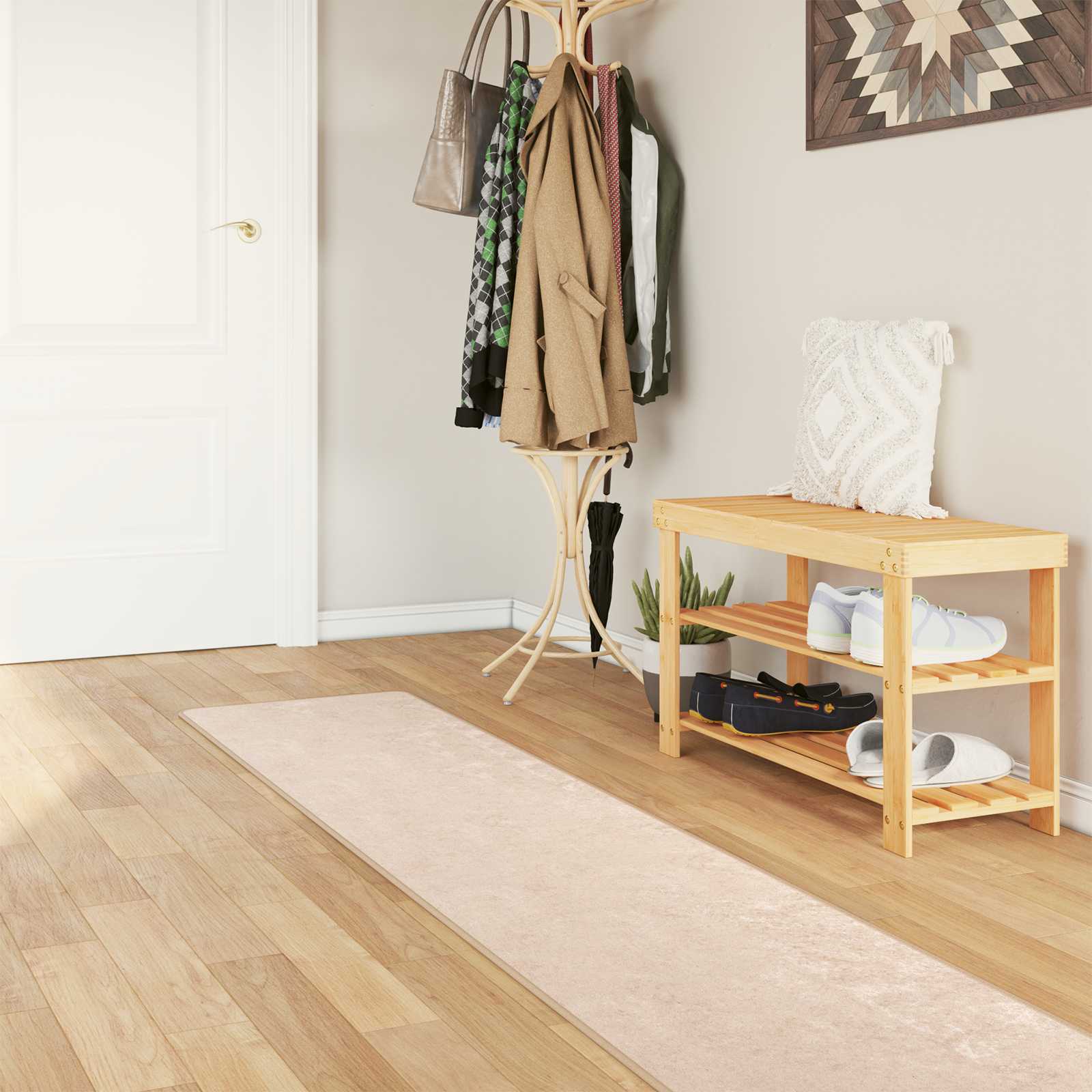 Teppichläufer MARSA Creme 50 x 300 cm Polyester und PVC