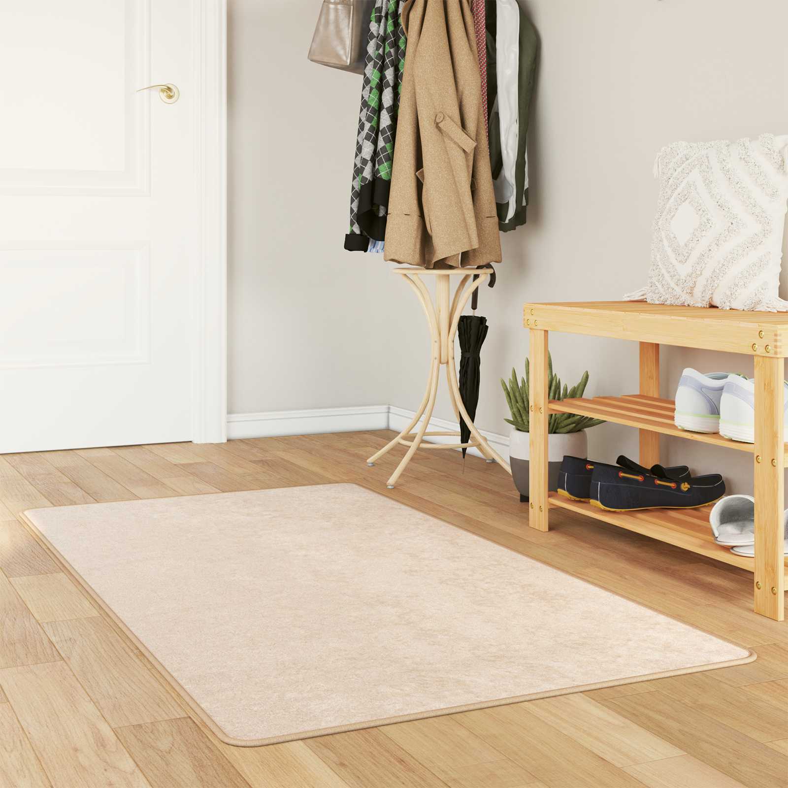 Teppichläufer MARSA Creme 100 x 350 cm Polyester und PVC