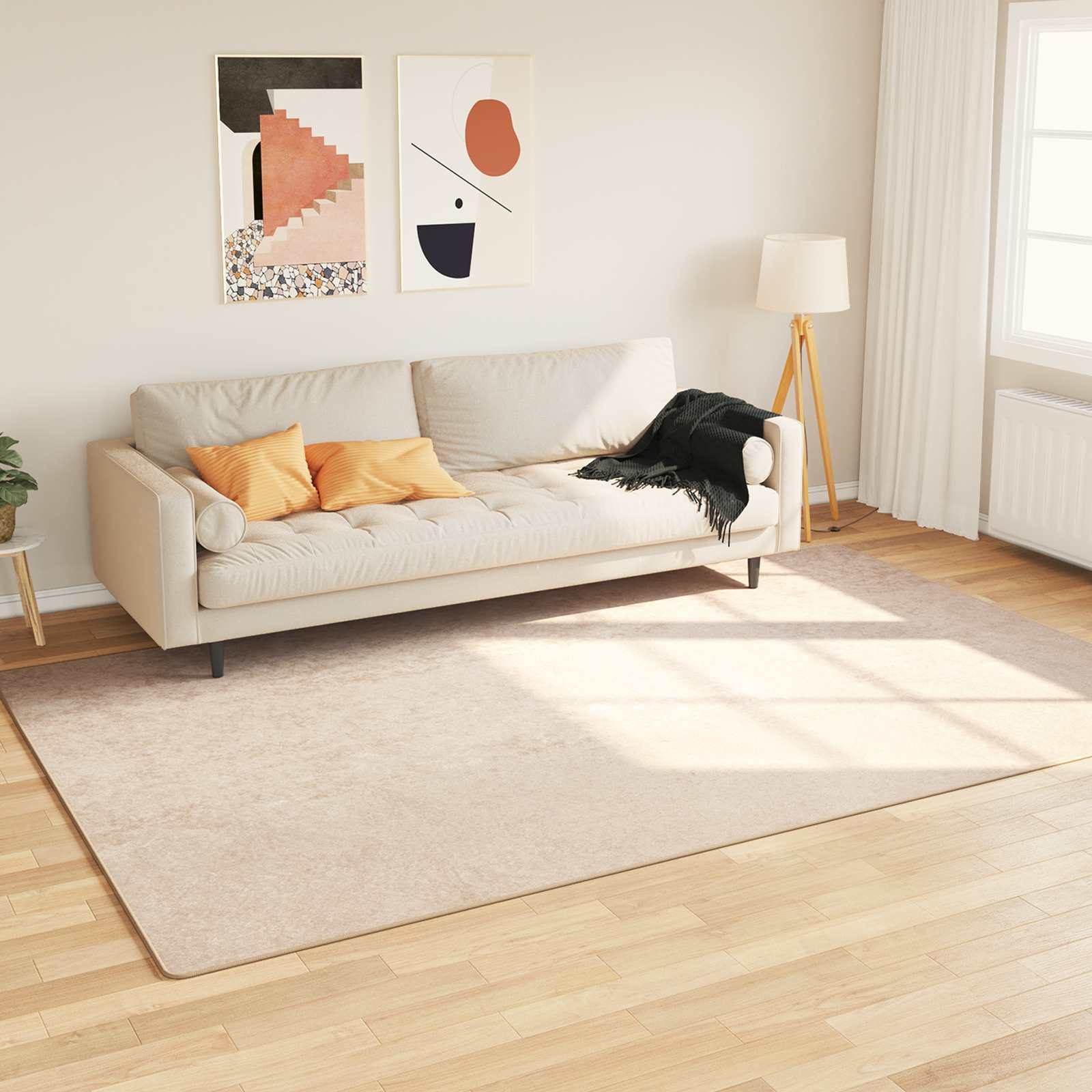 Teppichläufer MARSA Creme 150 x 230 cm Polyester und PVC