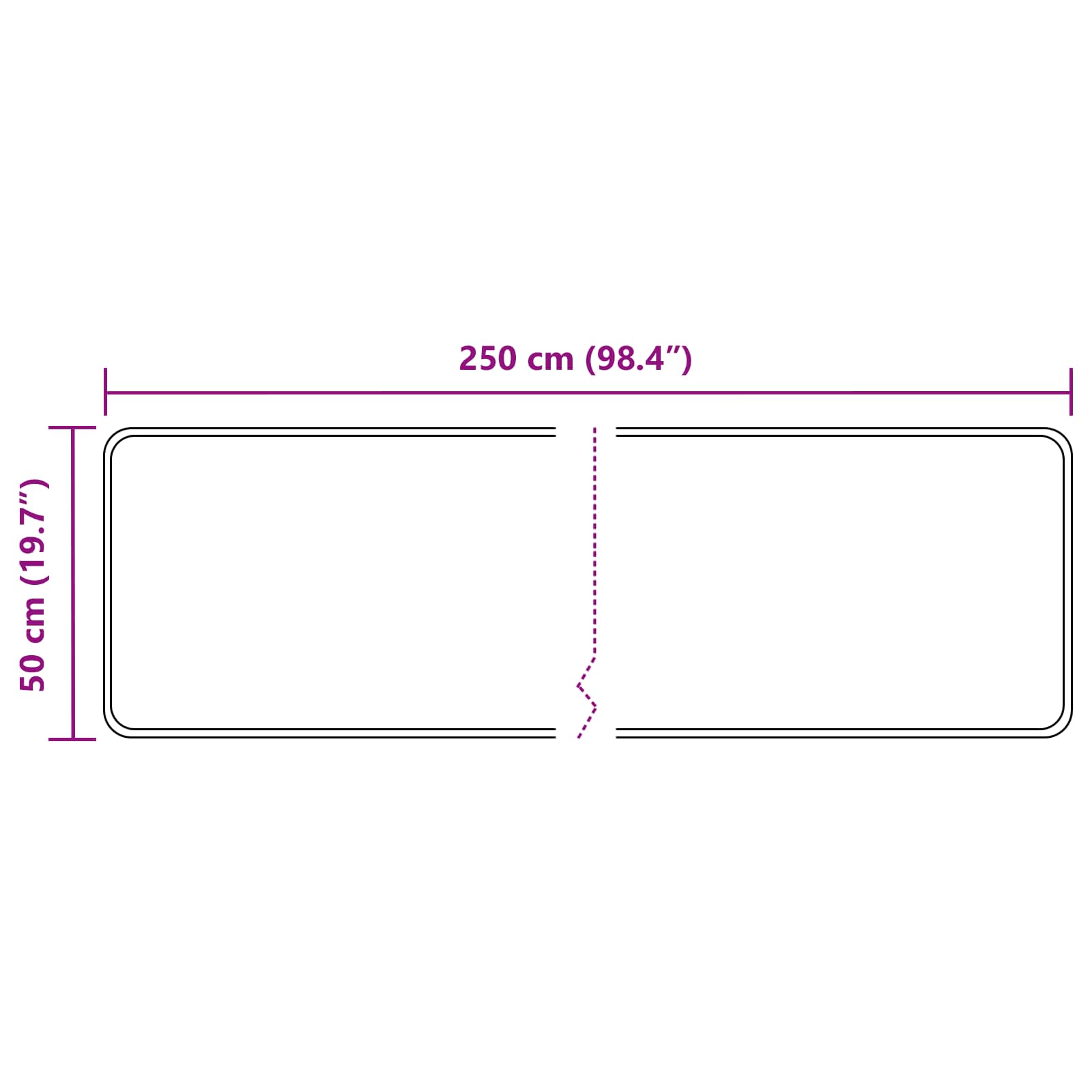Teppichläufer MARSA Beige 50 x 250 cm Polyester und PVC