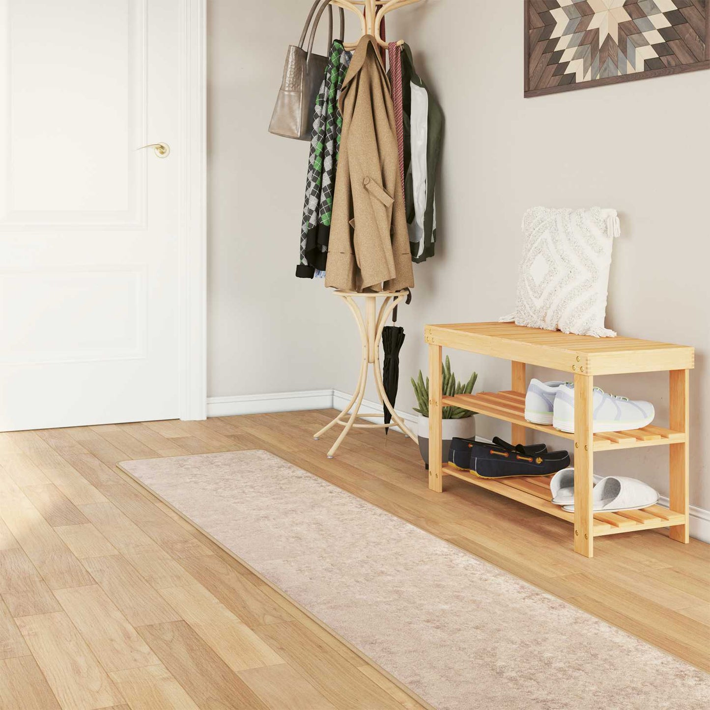 Teppichläufer MARSA Beige 50 x 450 cm Polyester und PVC