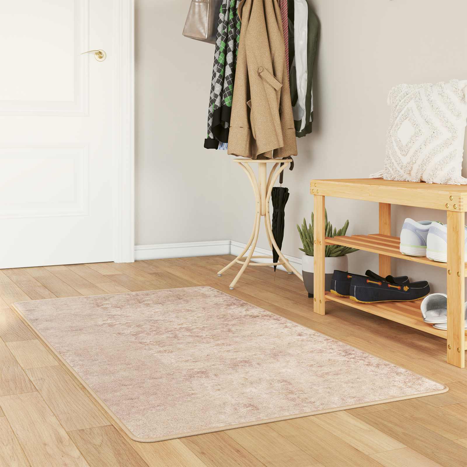 Teppichläufer MARSA Beige 80 x 100 cm Polyester und PVC