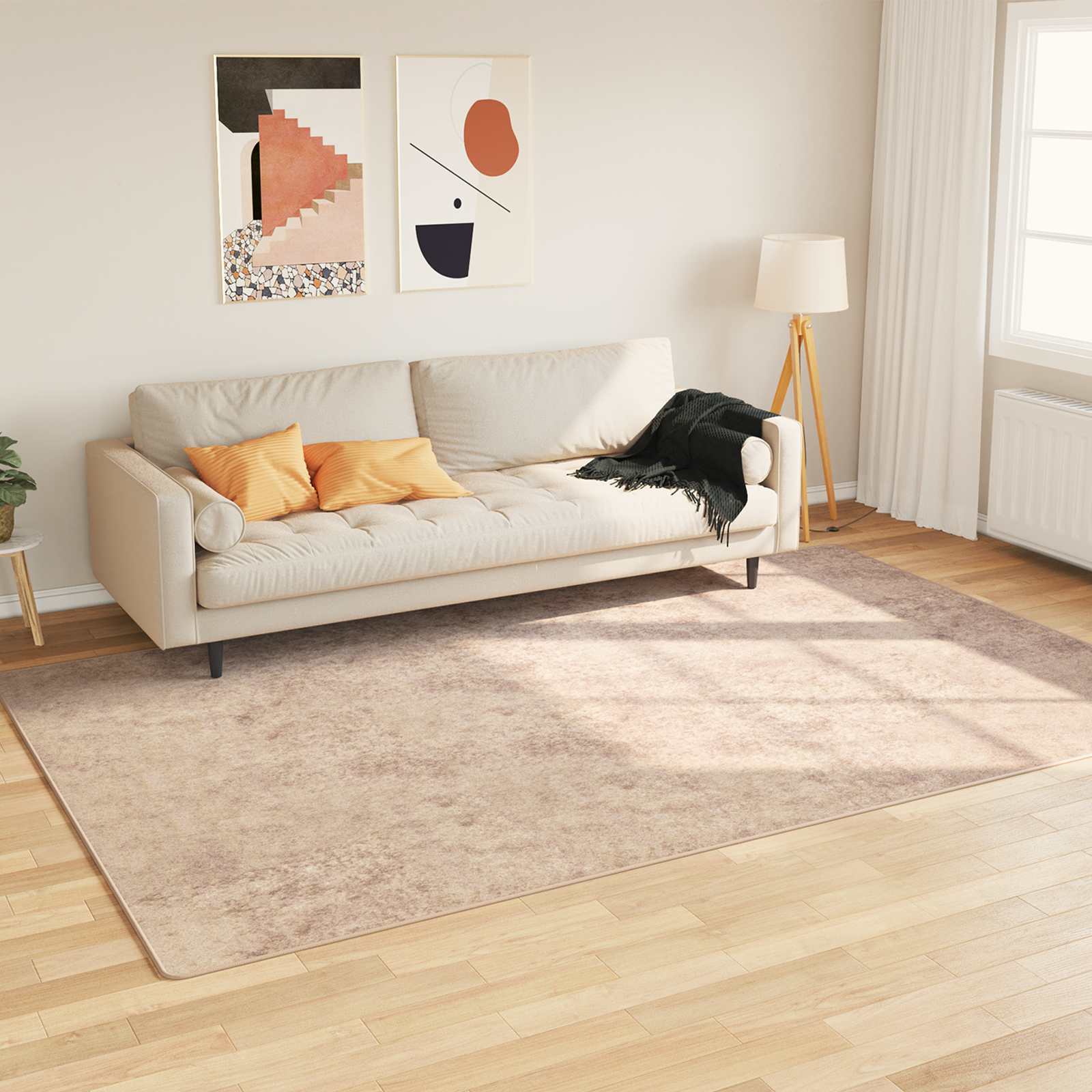 Teppichläufer MARSA Beige 190 x 300 cm Polyester und PVC