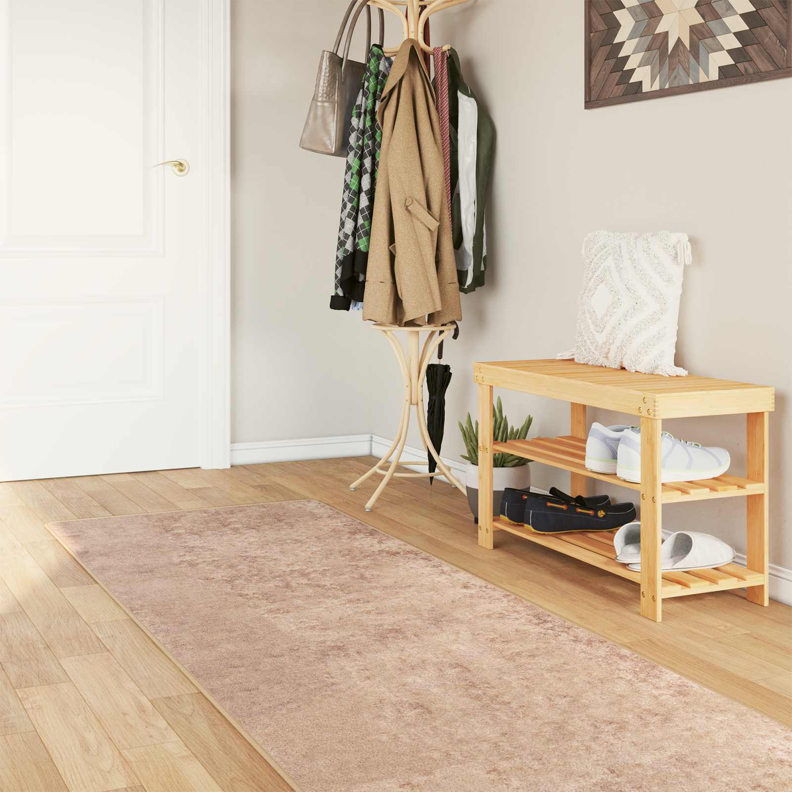 Teppichläufer MARSA Sand 100 x 400 cm Polyester und PVC