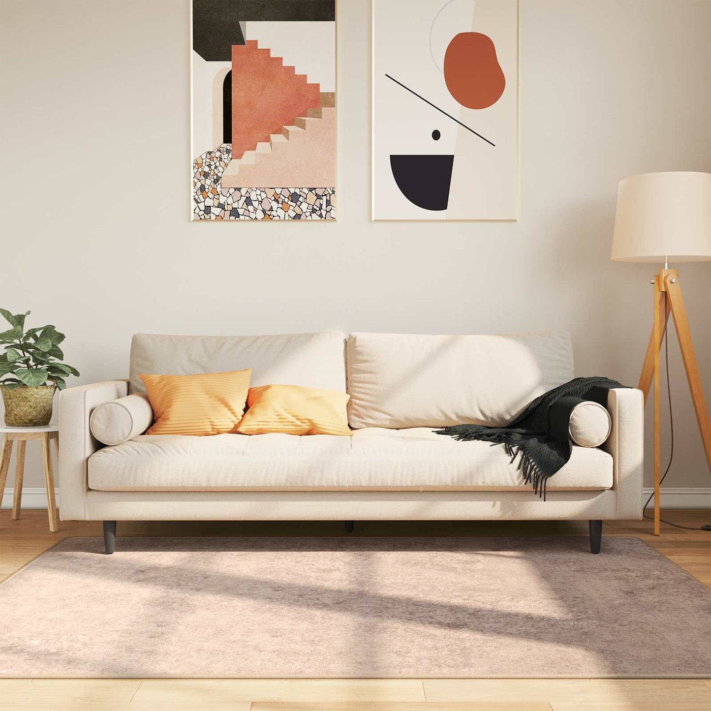 Teppichläufer MARSA Sand 120 x 170 cm Polyester und PVC