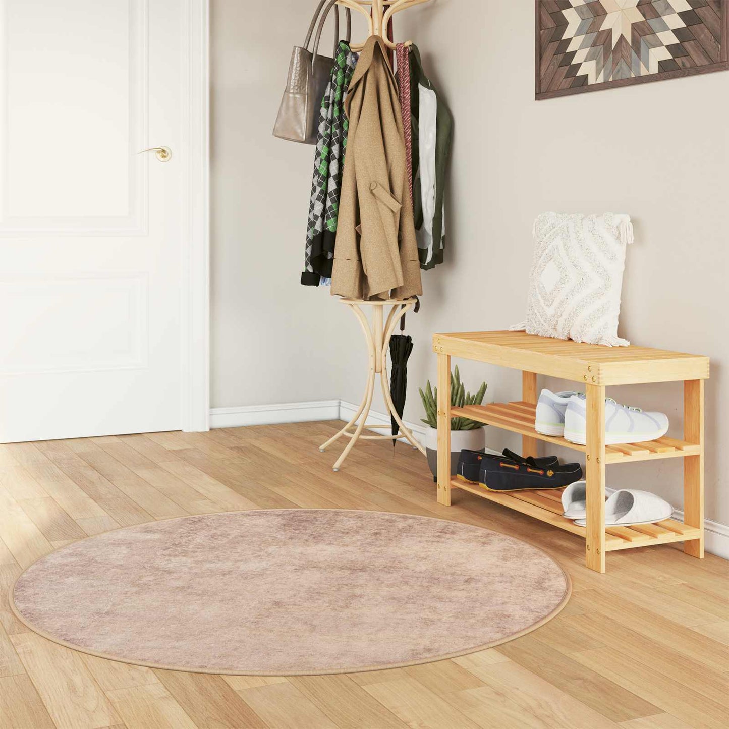 Teppichläufer MARSA Sand 120 x 120 cm Polyester und PVC