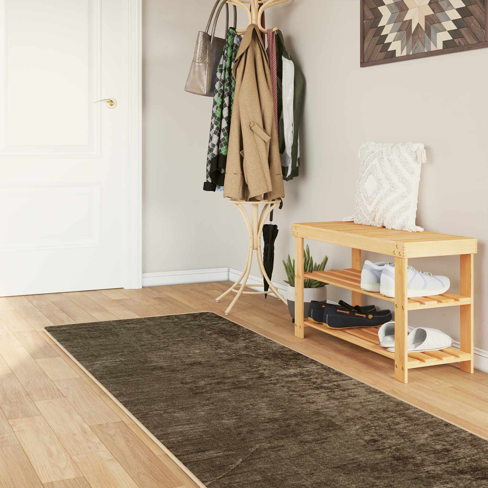 Teppichläufer MARSA Waldgrün 80 x 250 cm Polyester und PVC