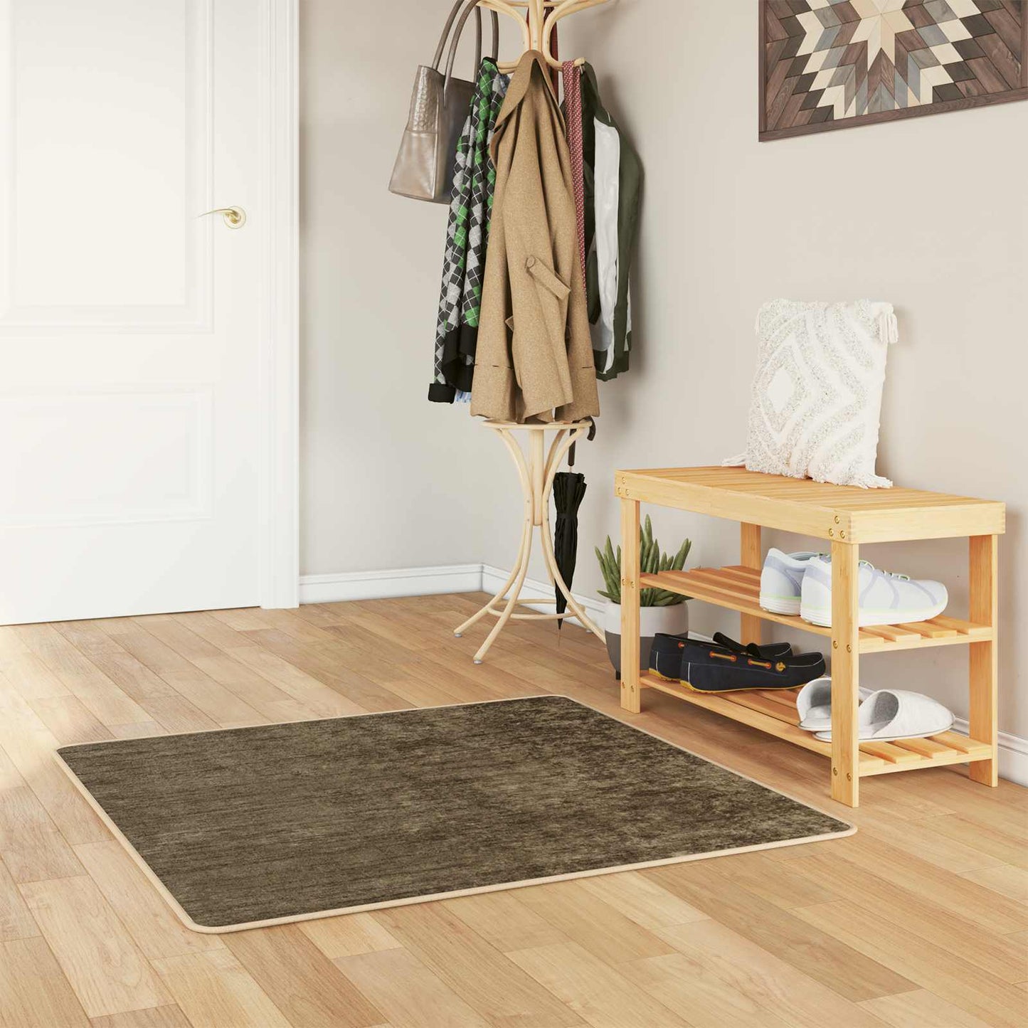 Teppichläufer MARSA Waldgrün 100 x 100 cm Polyester und PVC