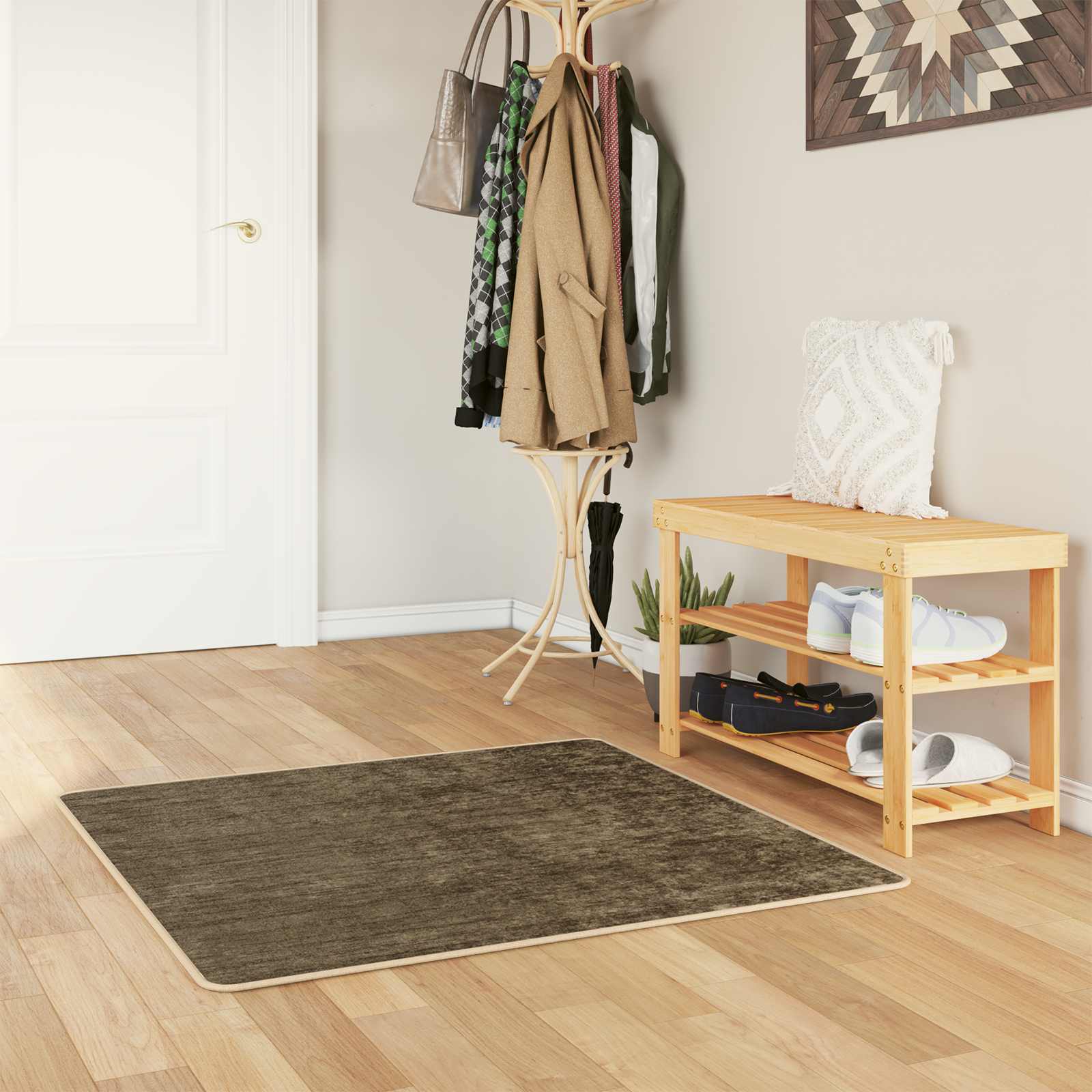 Teppichläufer MARSA Waldgrün 100 x 100 cm Polyester und PVC