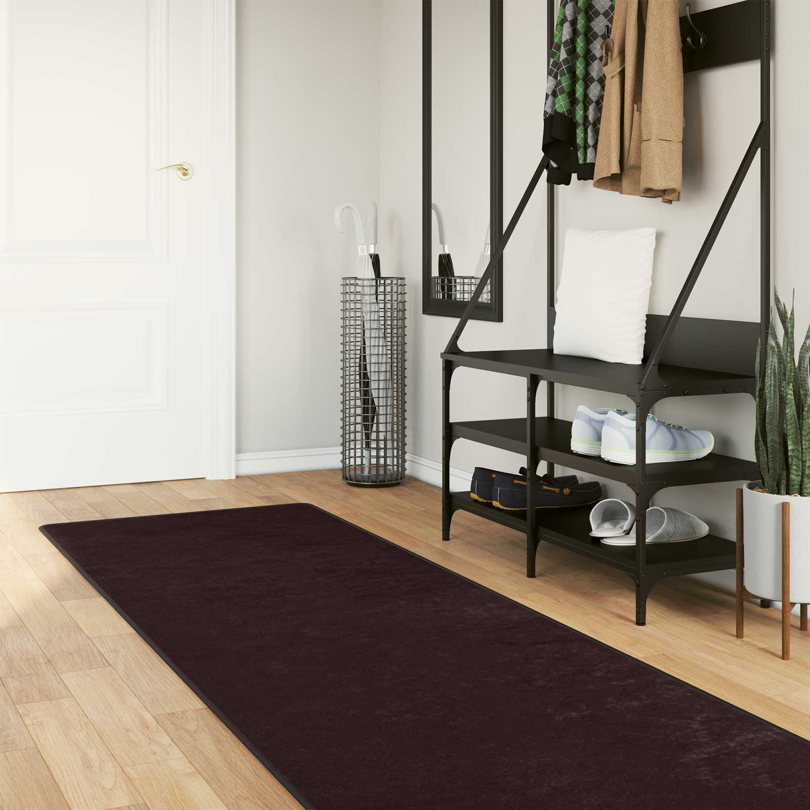 Teppichläufer MARSA Anthrazit 80 x 250 cm Polyester und PVC
