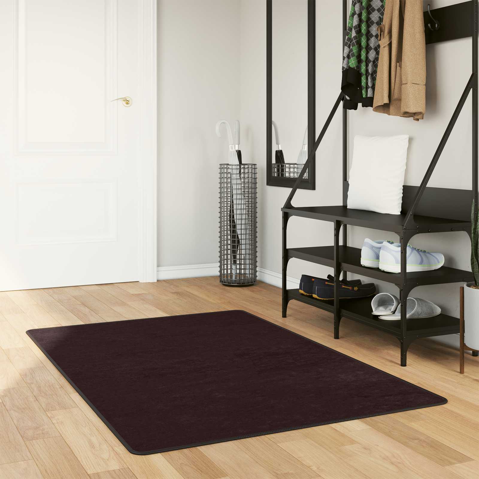 Teppichläufer MARSA Anthrazit 100 x 200 cm Polyester und PVC