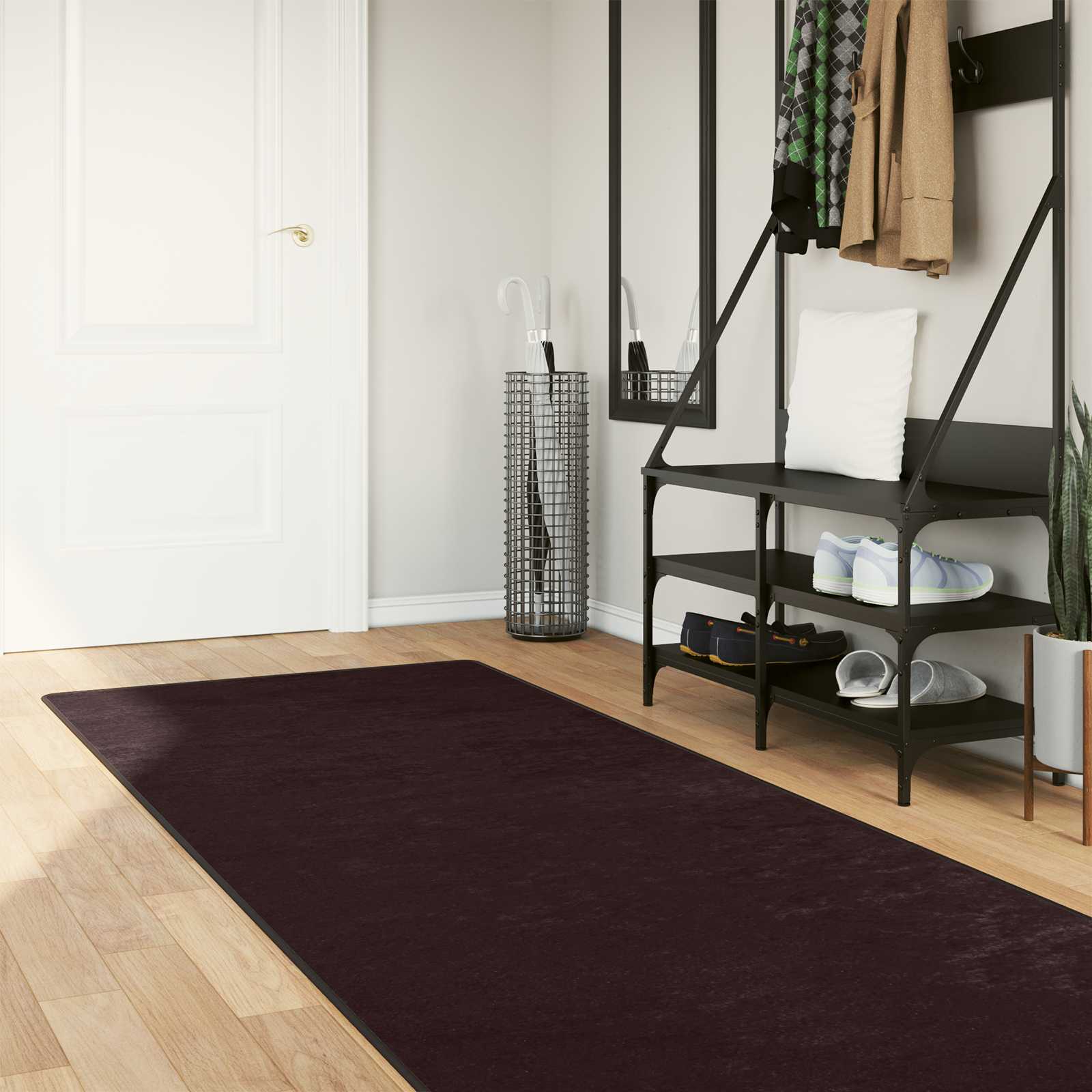 Teppichläufer MARSA Anthrazit 100 x 250 cm Polyester und PVC