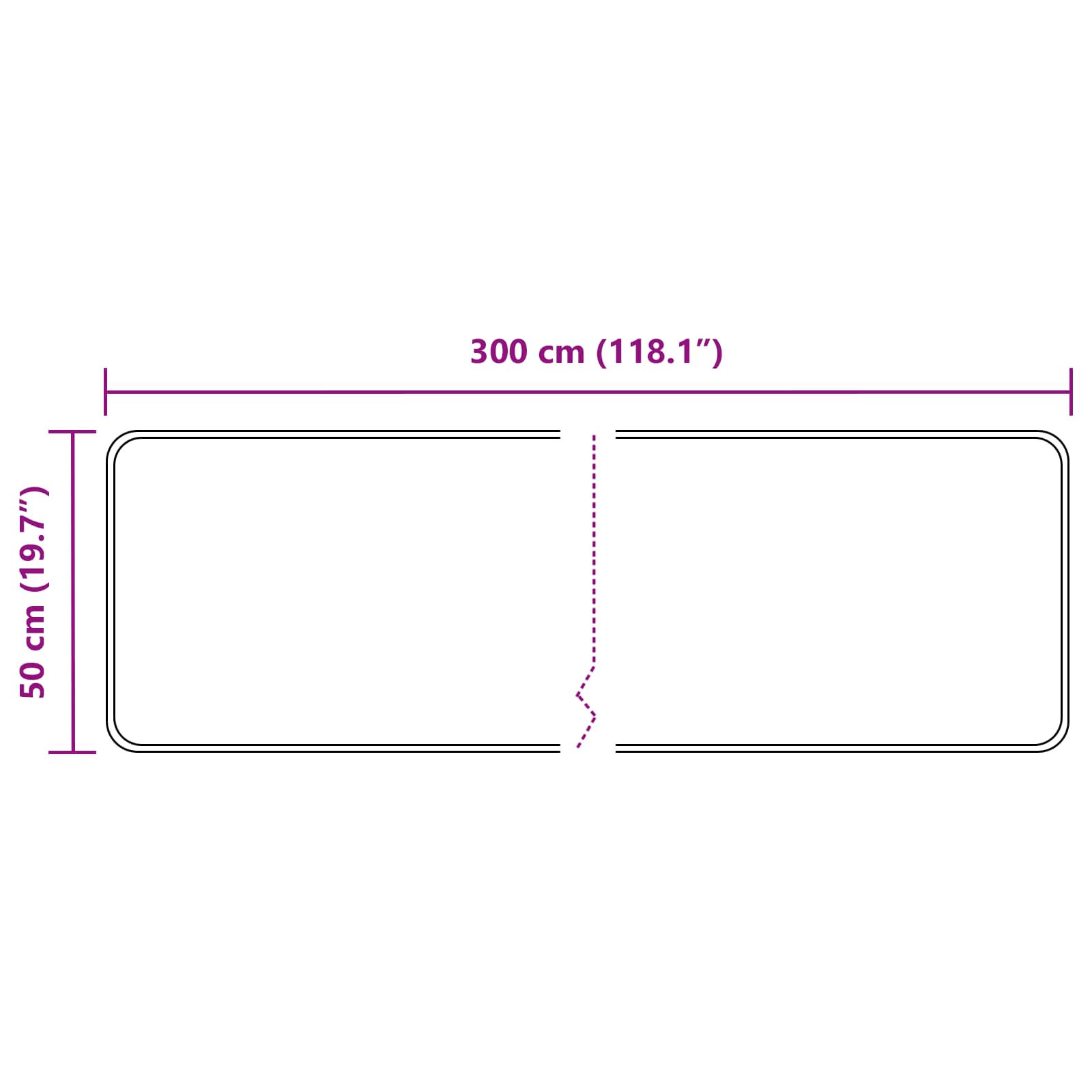 Teppichläufer MARSA Grau 50 x 300 cm Polyester und PVC