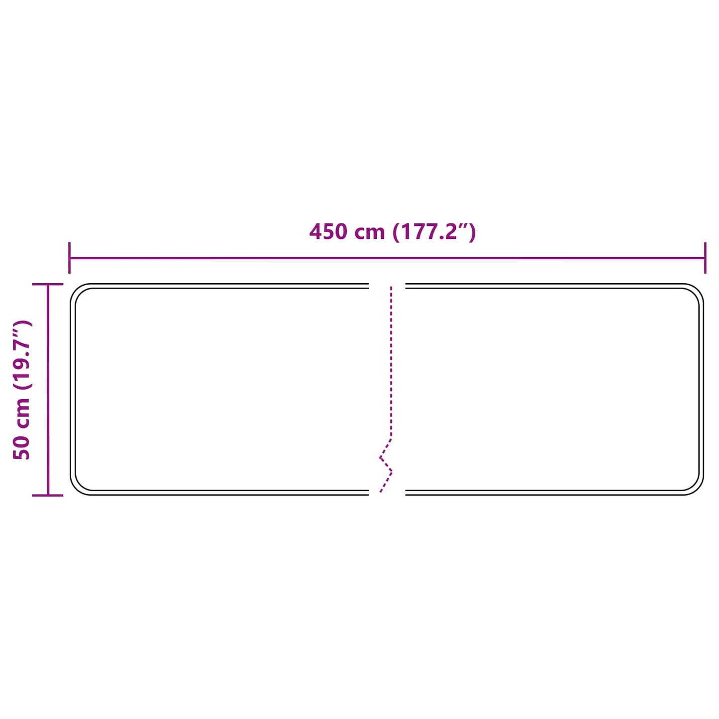 Teppichläufer MARSA Grau 50 x 450 cm Polyester und PVC