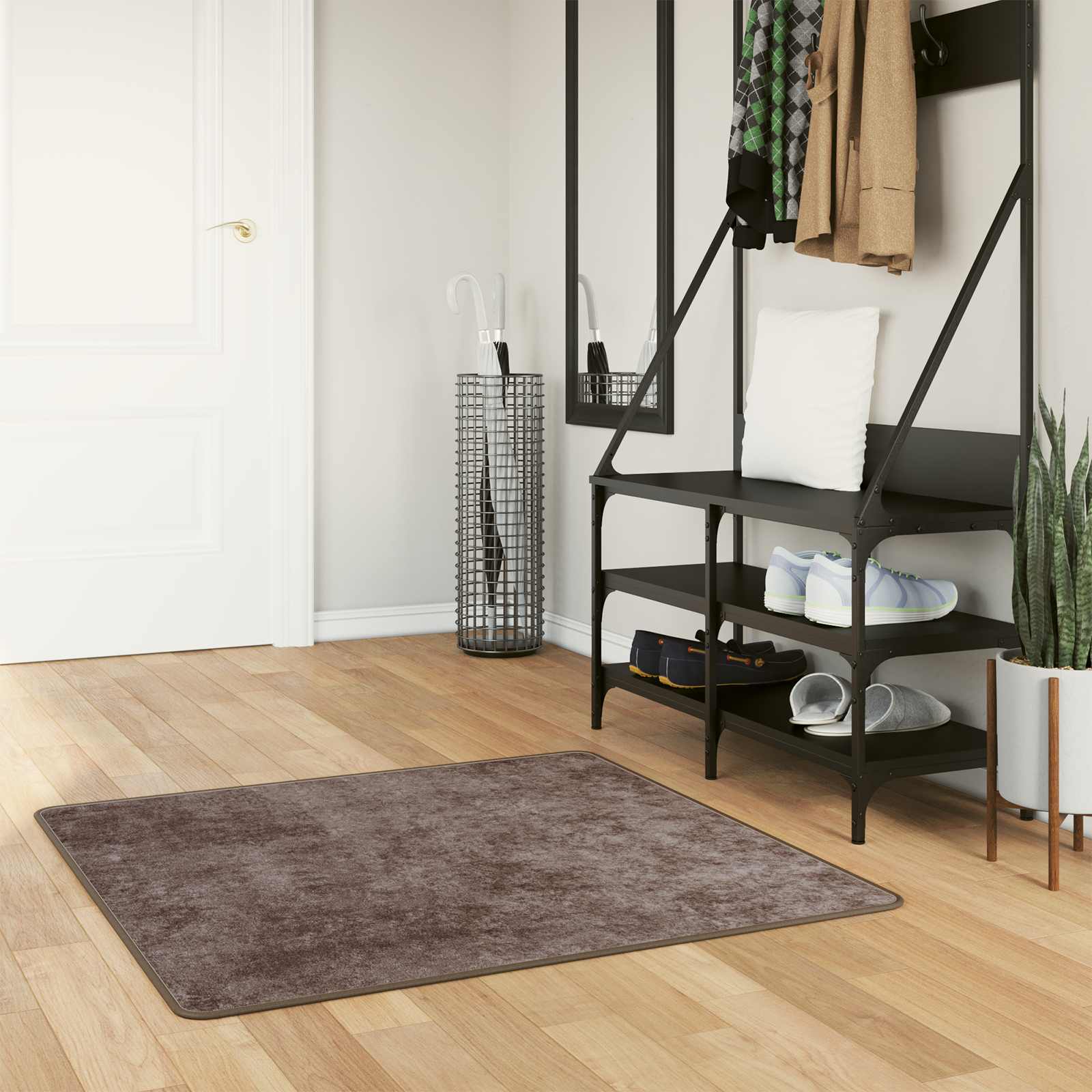Teppichläufer MARSA Grau 100 x 100 cm Polyester und PVC