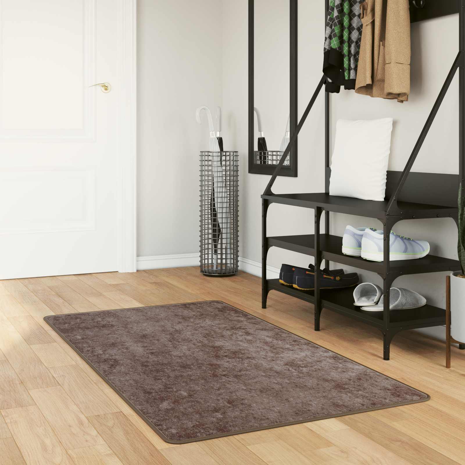 Teppichläufer MARSA Grau 100 x 200 cm Polyester und PVC