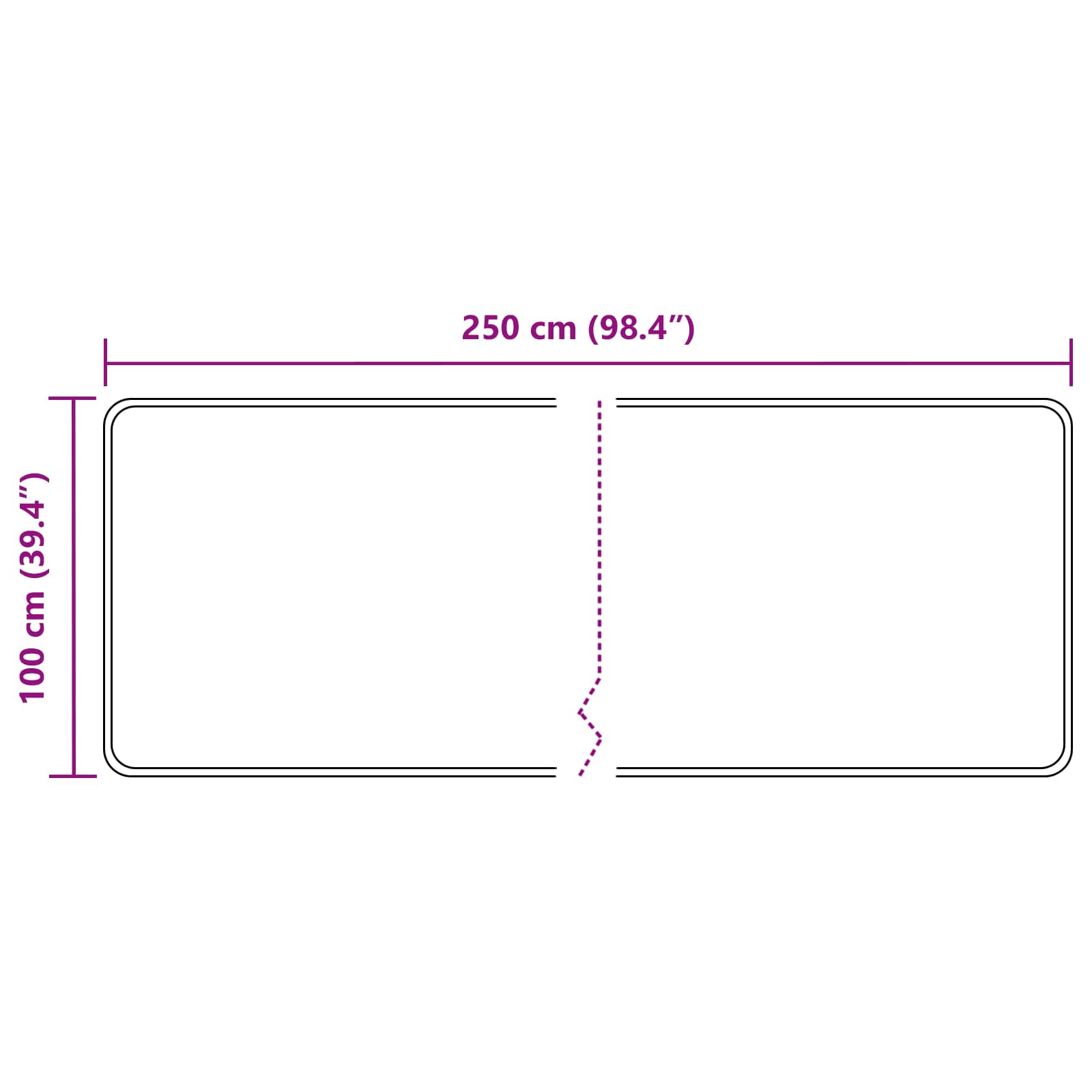 Teppichläufer MARSA Grau 100 x 250 cm Polyester und PVC