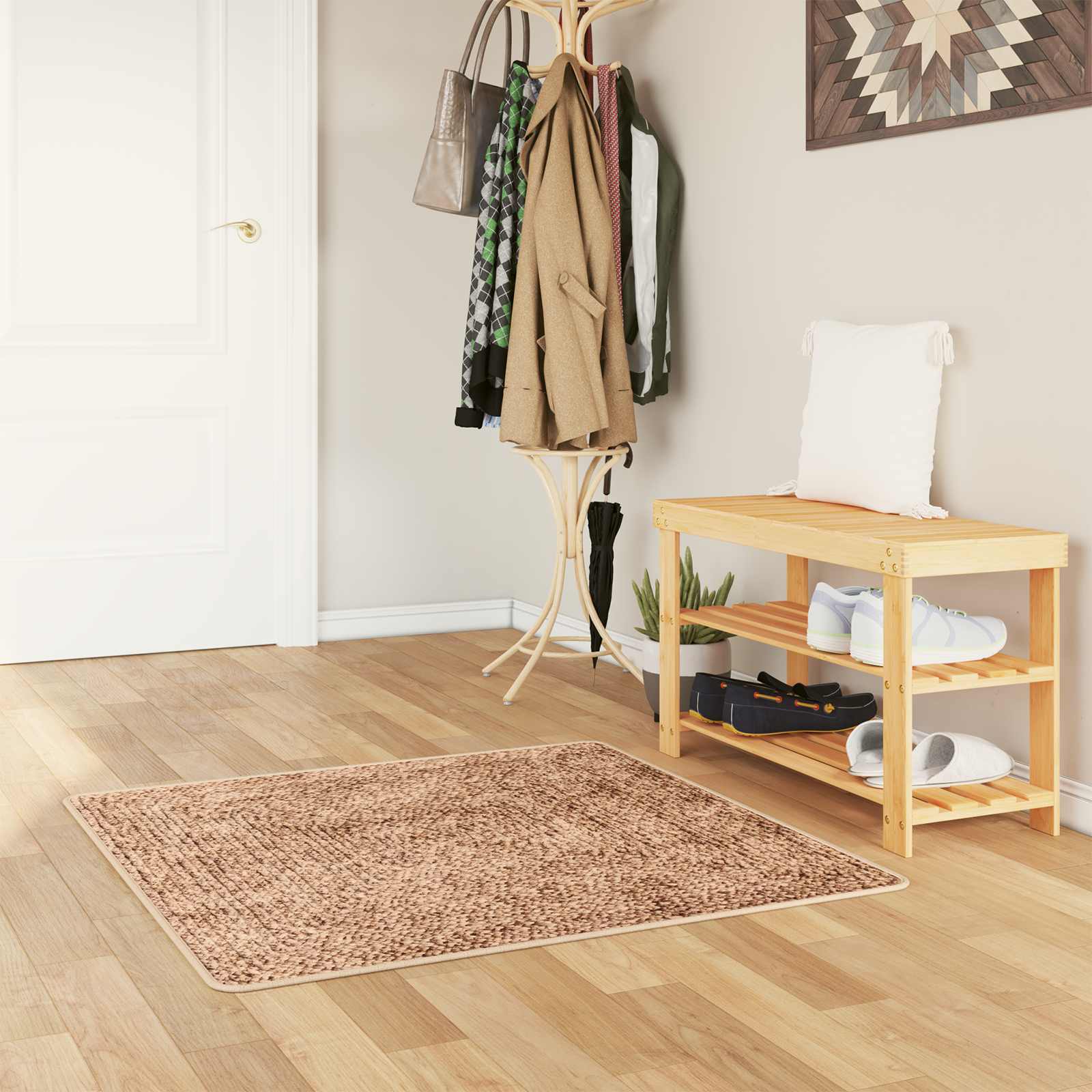Teppichläufer MARSA Gelb 100 x 100 cm Polyester und PVC