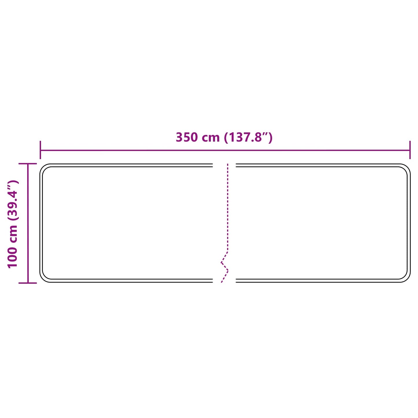 Teppichläufer MARSA Gelb 100 x 350 cm Polyester und PVC