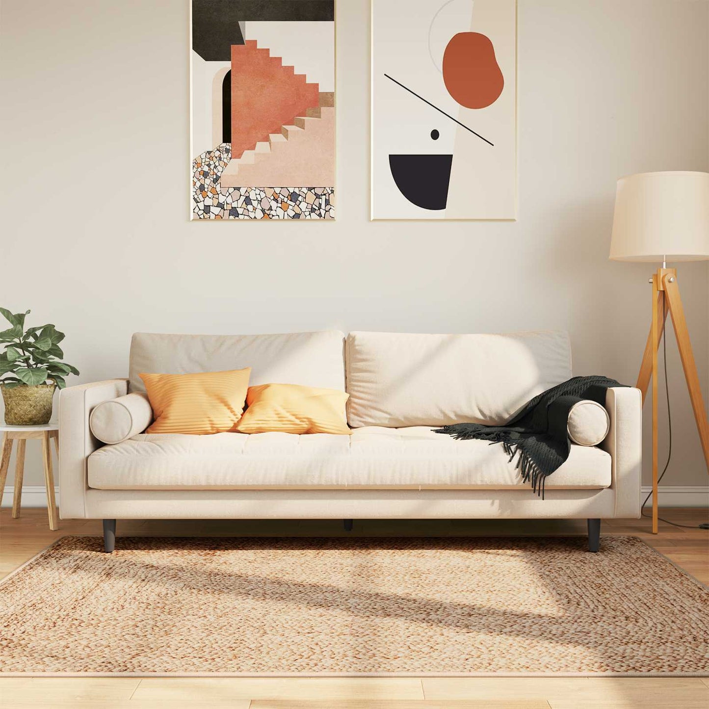 Teppichläufer MARSA Gelb 120 x 170 cm Polyester und PVC