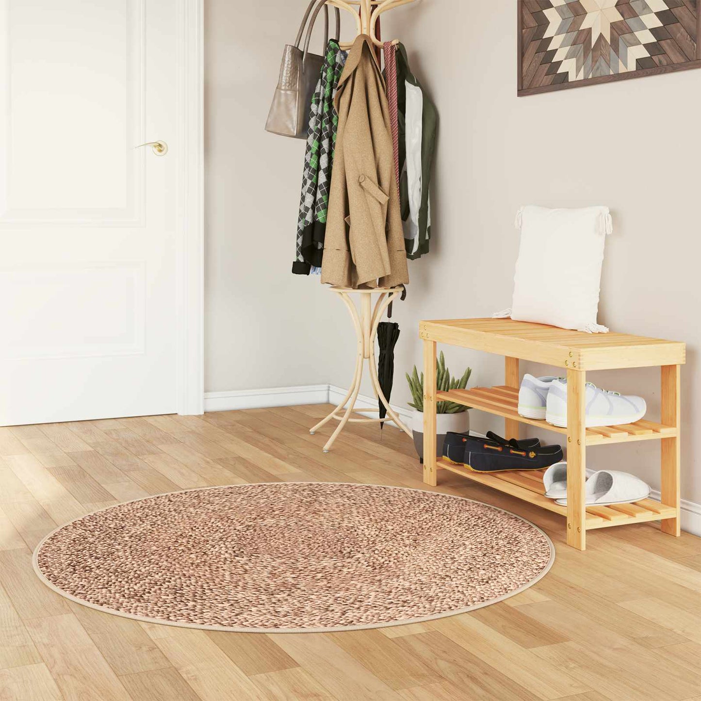 Teppichläufer MARSA Gelb 120 x 120 cm Polyester und PVC