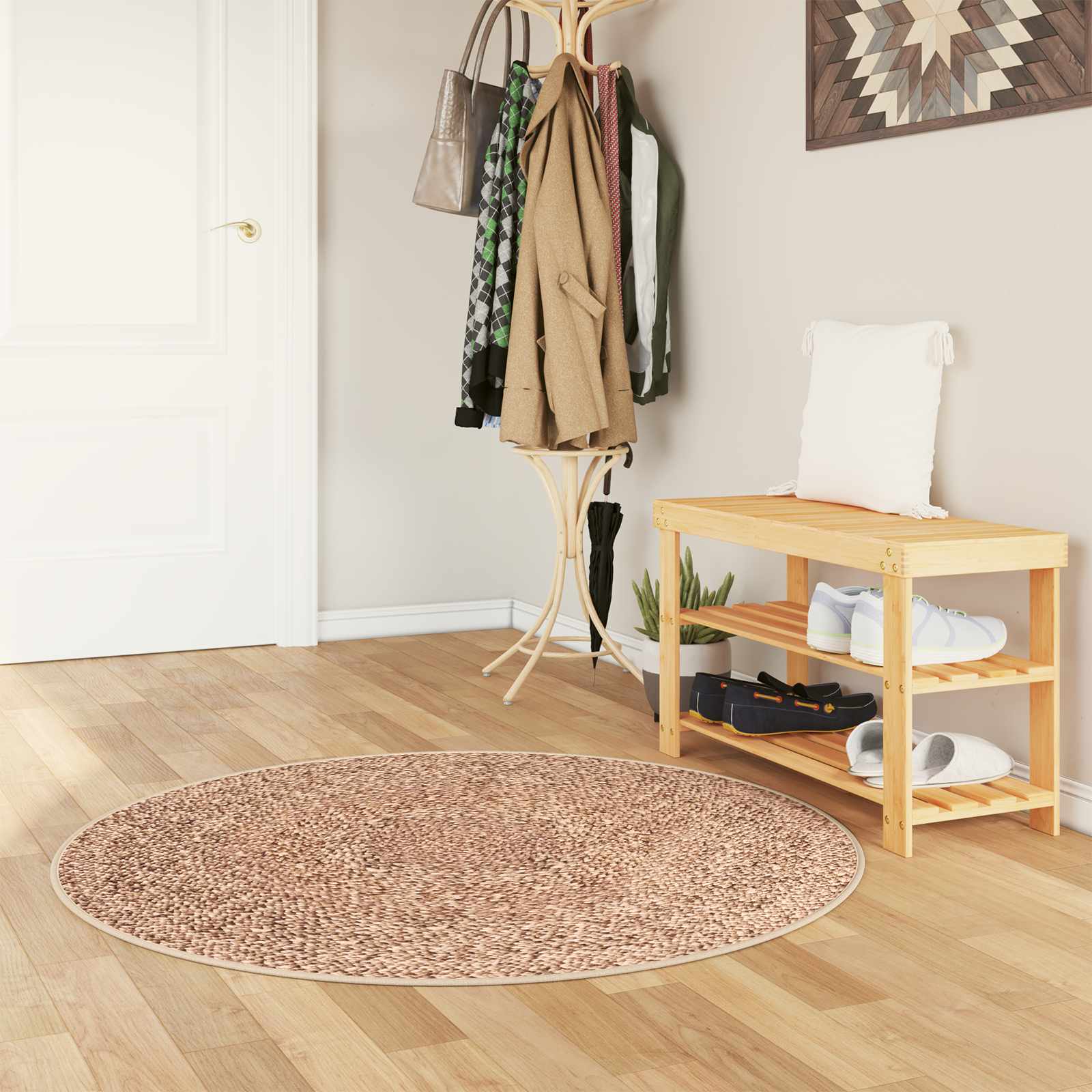 Teppichläufer MARSA Gelb 120 x 120 cm Polyester und PVC