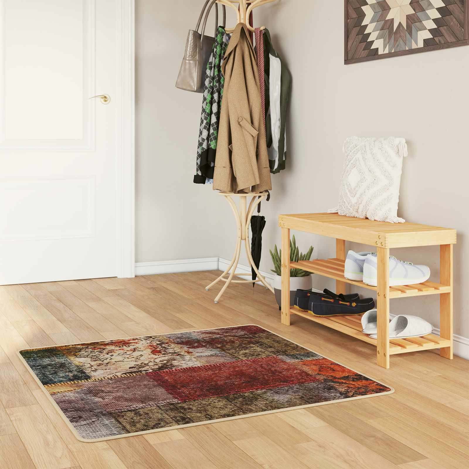 Teppichläufer MARSA Mehrfarbig 100 x 100 cm Polyester und PVC