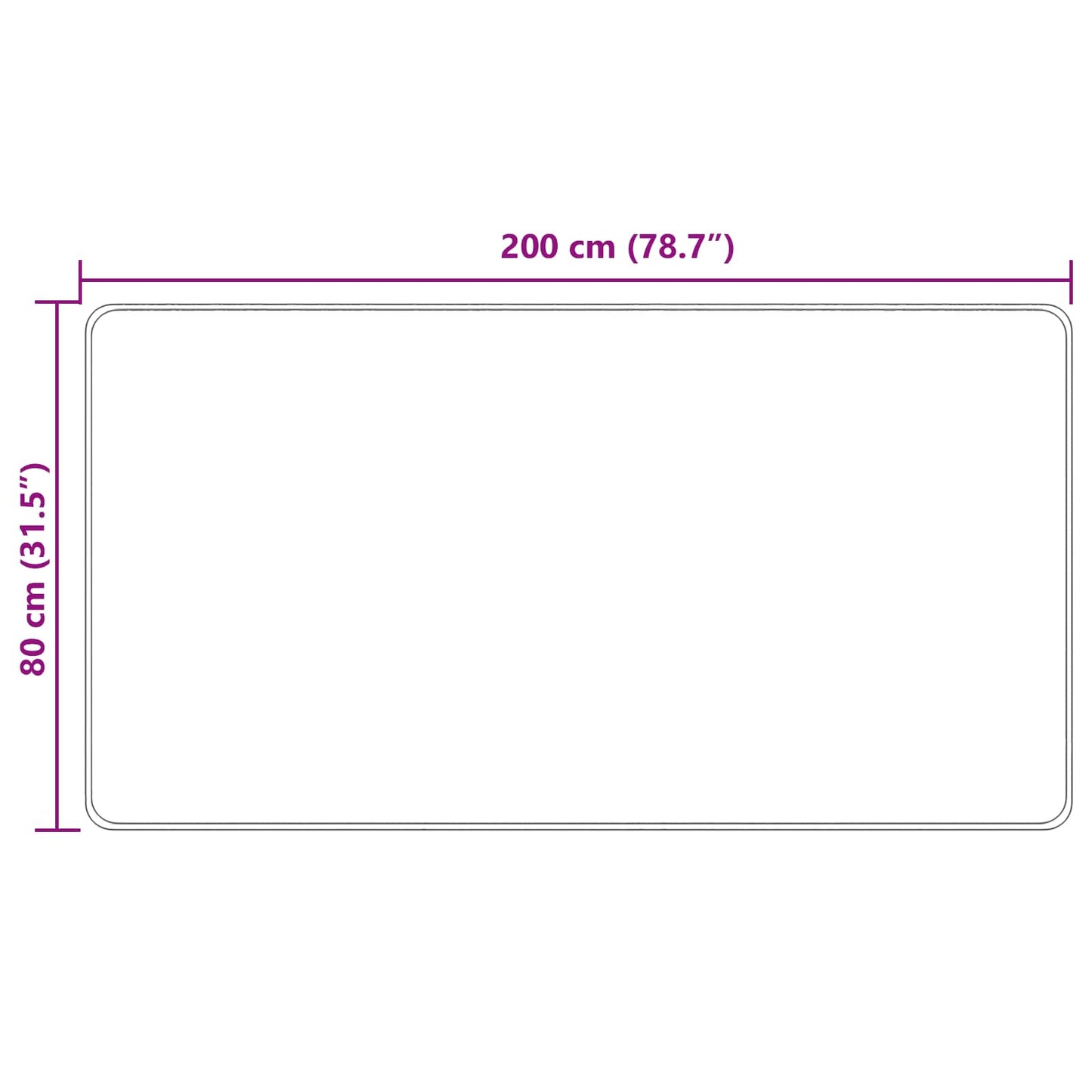 Teppichläufer MARSA Mehrfarbig 80 x 200 cm Polyester und PVC