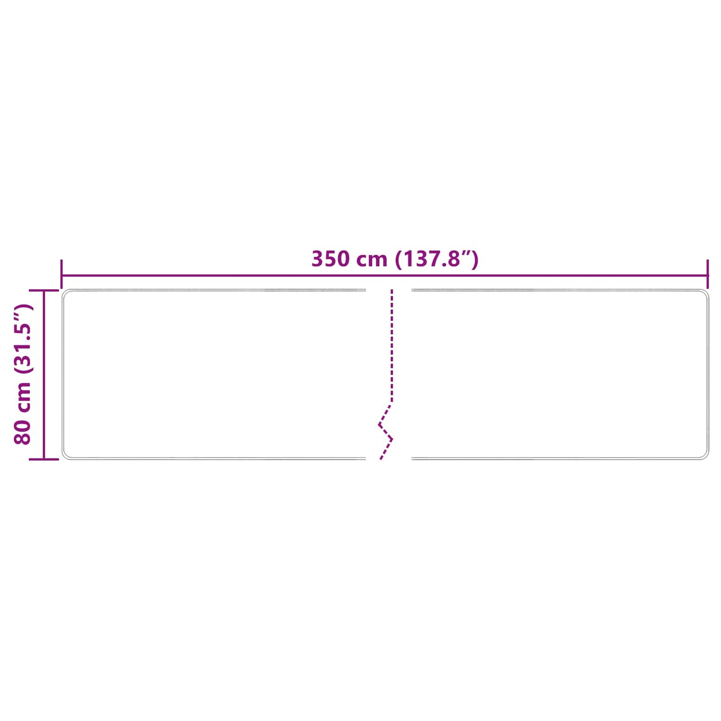 Teppichläufer MARSA Mehrfarbig 80 x 350 cm Polyester und PVC