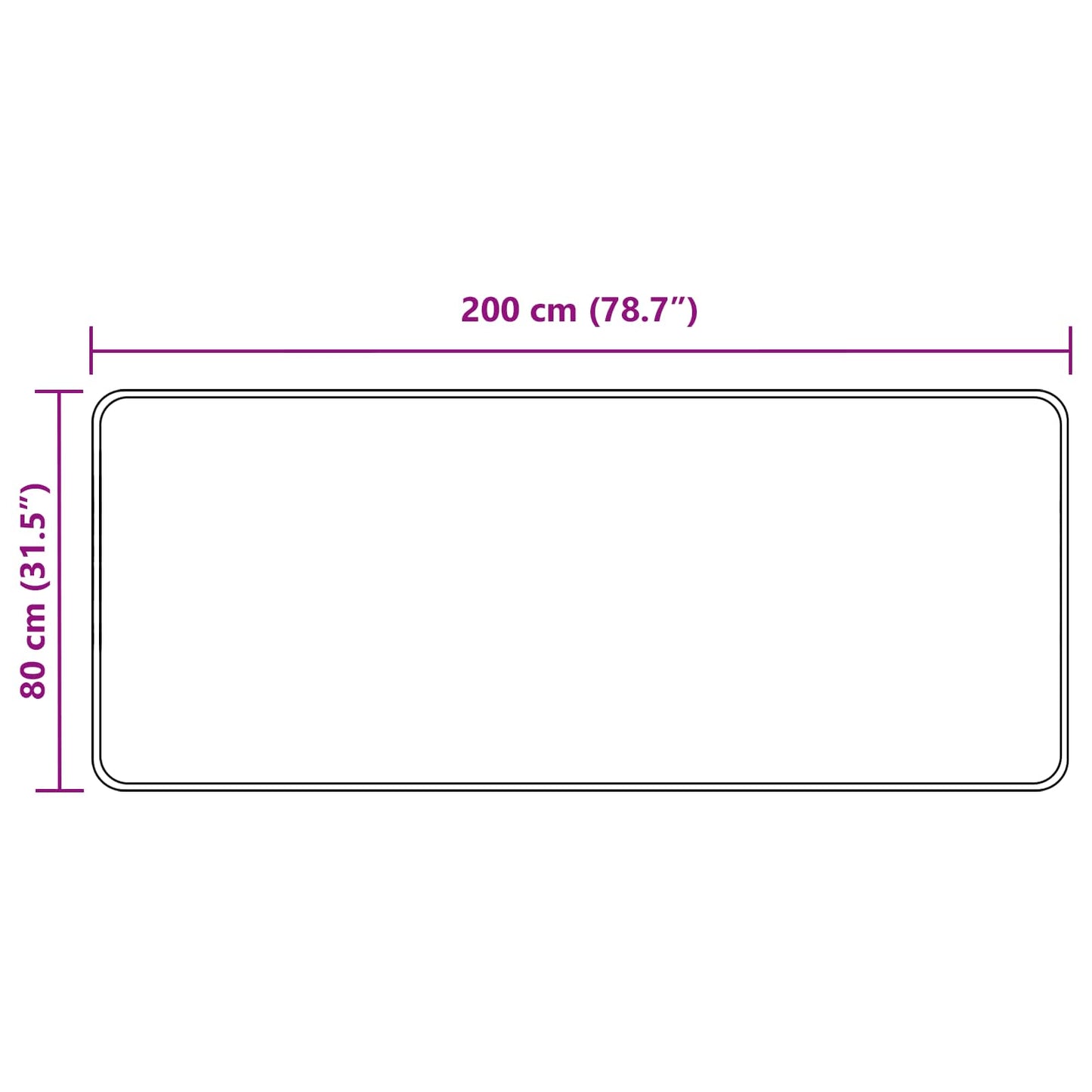 Teppichläufer MARSA Schwarz 80 x 200 cm Polyester und PVC