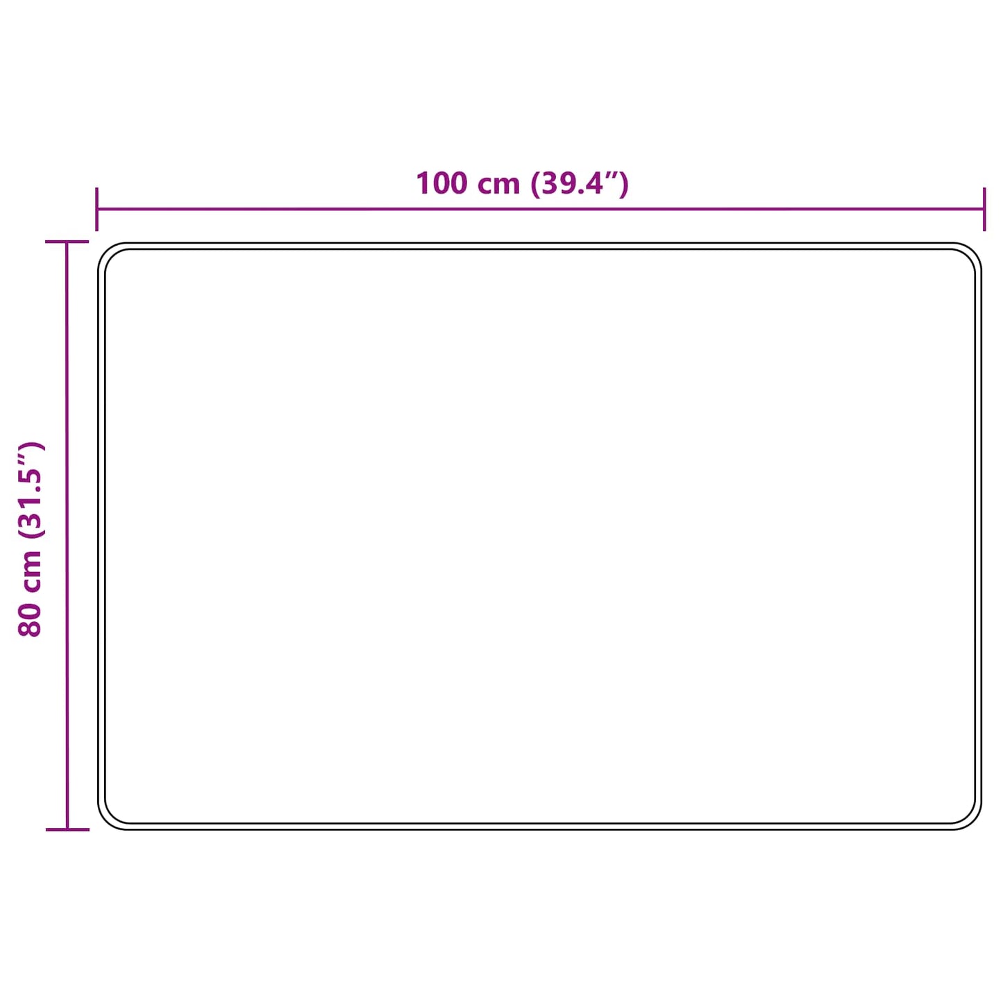 Teppichläufer MARSA Weiß 80 x 100 cm Polyester und PVC