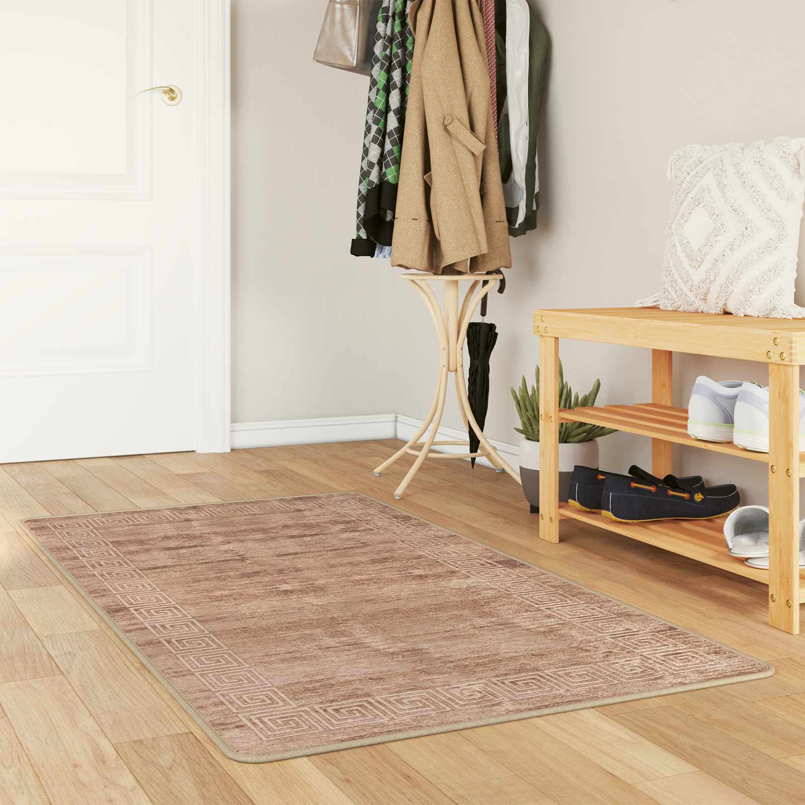 Teppichläufer MARSA Weiß 80 x 200 cm Polyester und PVC