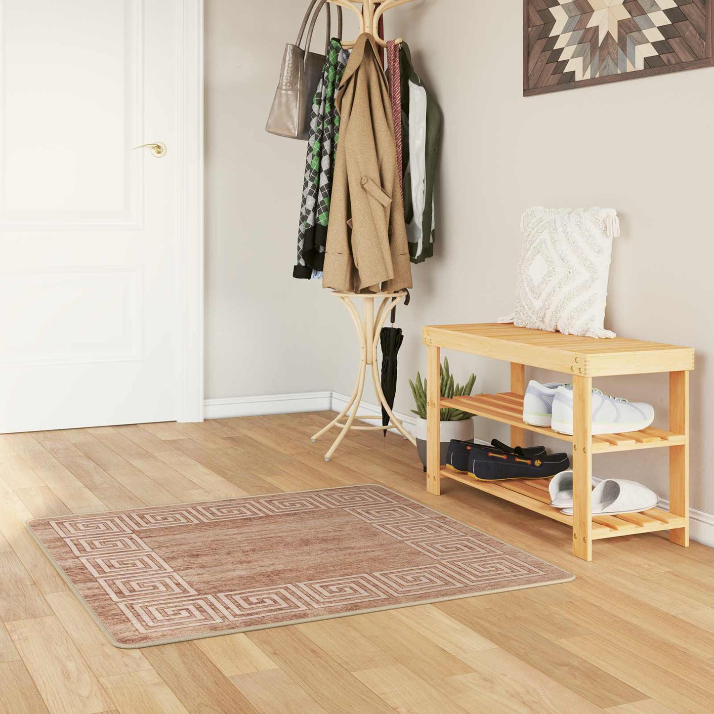 Teppichläufer MARSA Weiß 100 x 100 cm Polyester und PVC