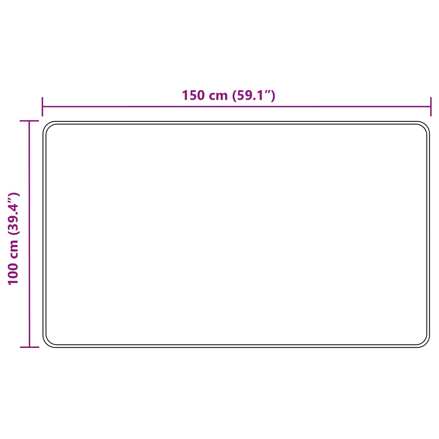Teppichläufer MARSA Weiß 100 x 150 cm Polyester und PVC
