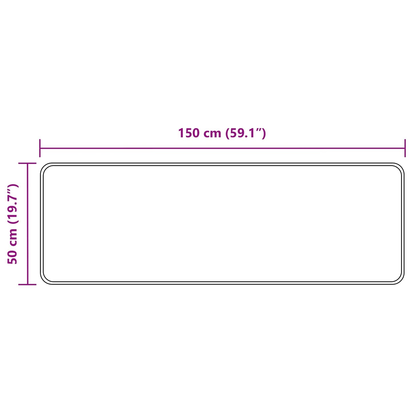 Teppichläufer MARSA Schwarz 50 x 150 cm Polyester und PVC