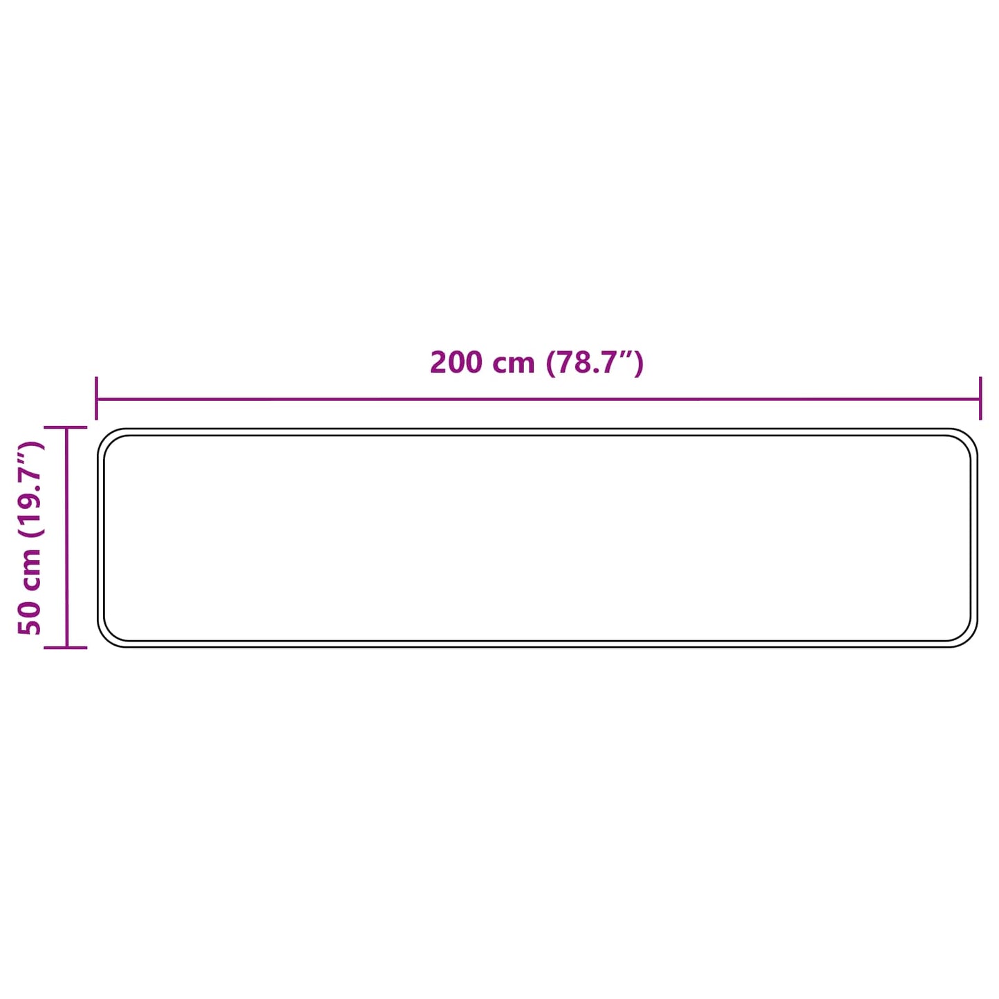 Teppichläufer MARSA Schwarz 50 x 200 cm Polyester und PVC