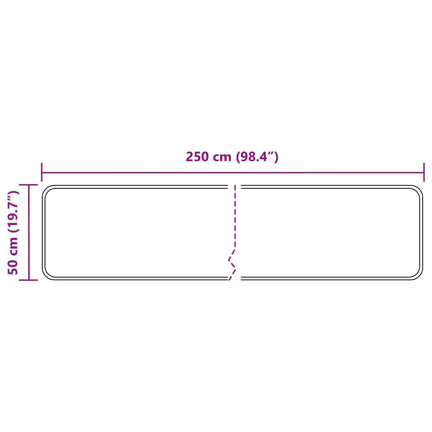 Teppichläufer MARSA Schwarz 50 x 250 cm Polyester und PVC