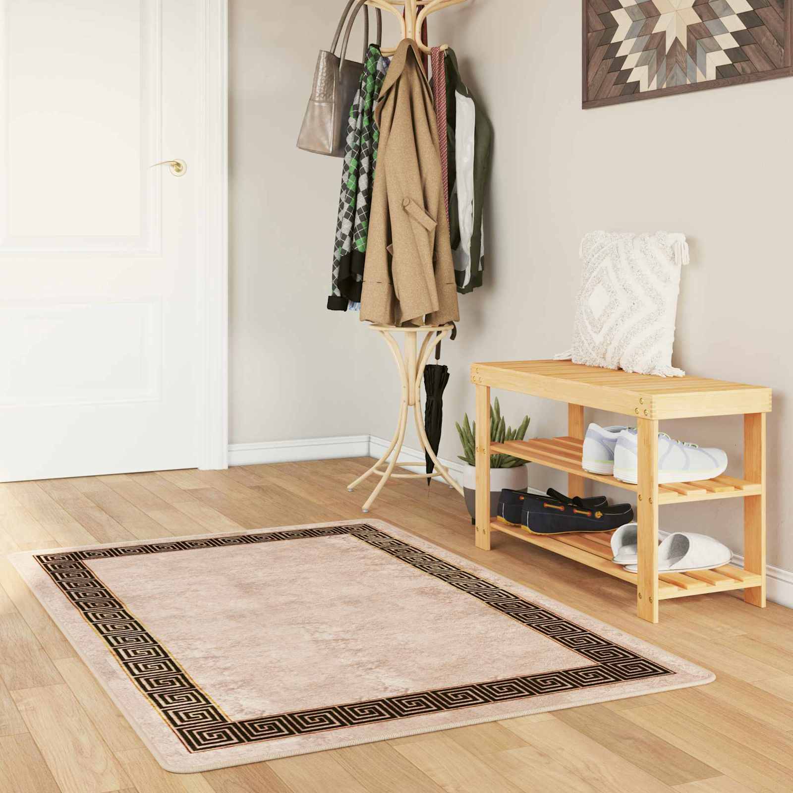 Teppichläufer MARSA Schwarz 80 x 200 cm Polyester und PVC