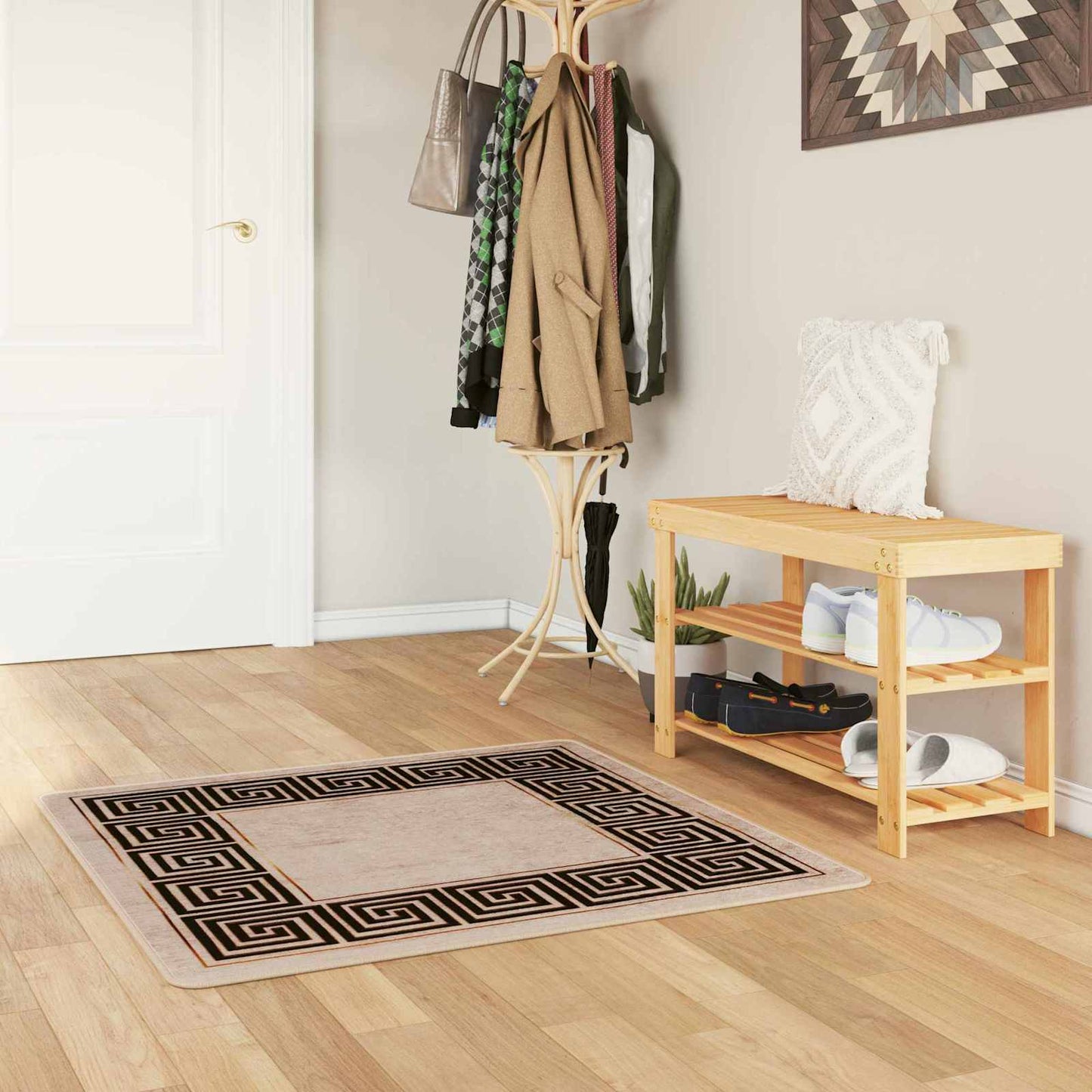 Teppichläufer MARSA Schwarz 100 x 100 cm Polyester und PVC