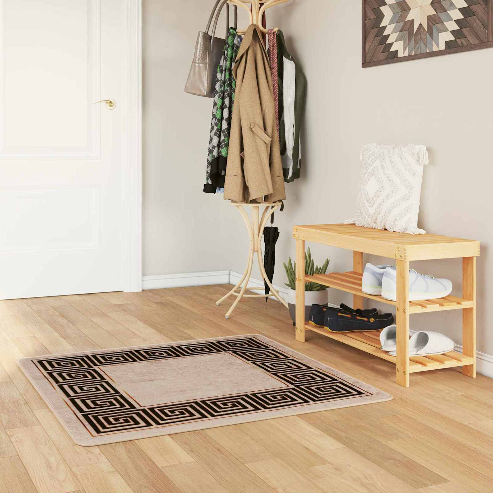 Teppichläufer MARSA Schwarz 100 x 100 cm Polyester und PVC