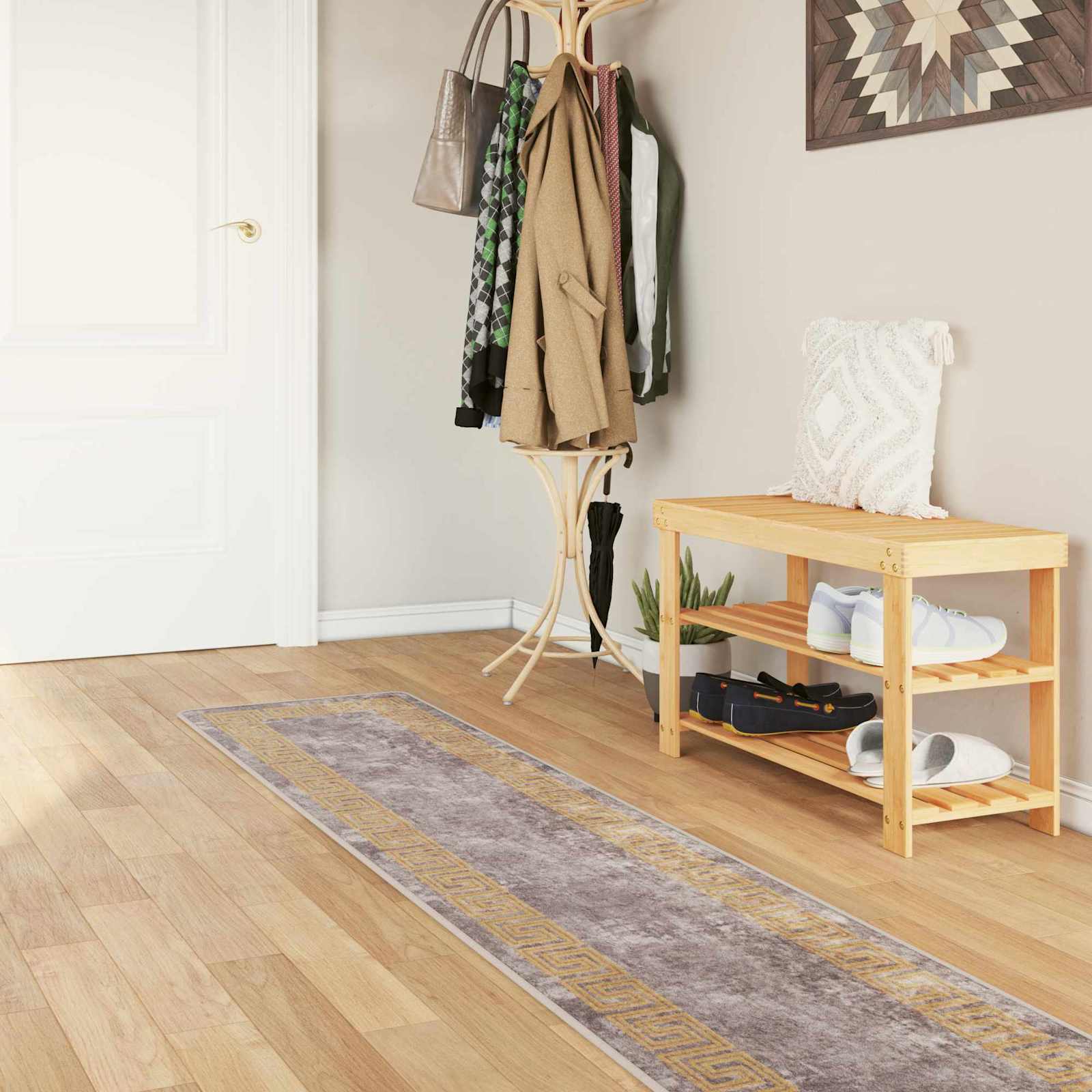 Teppichläufer MARSA Grau 50 x 400 cm Polyester und PVC