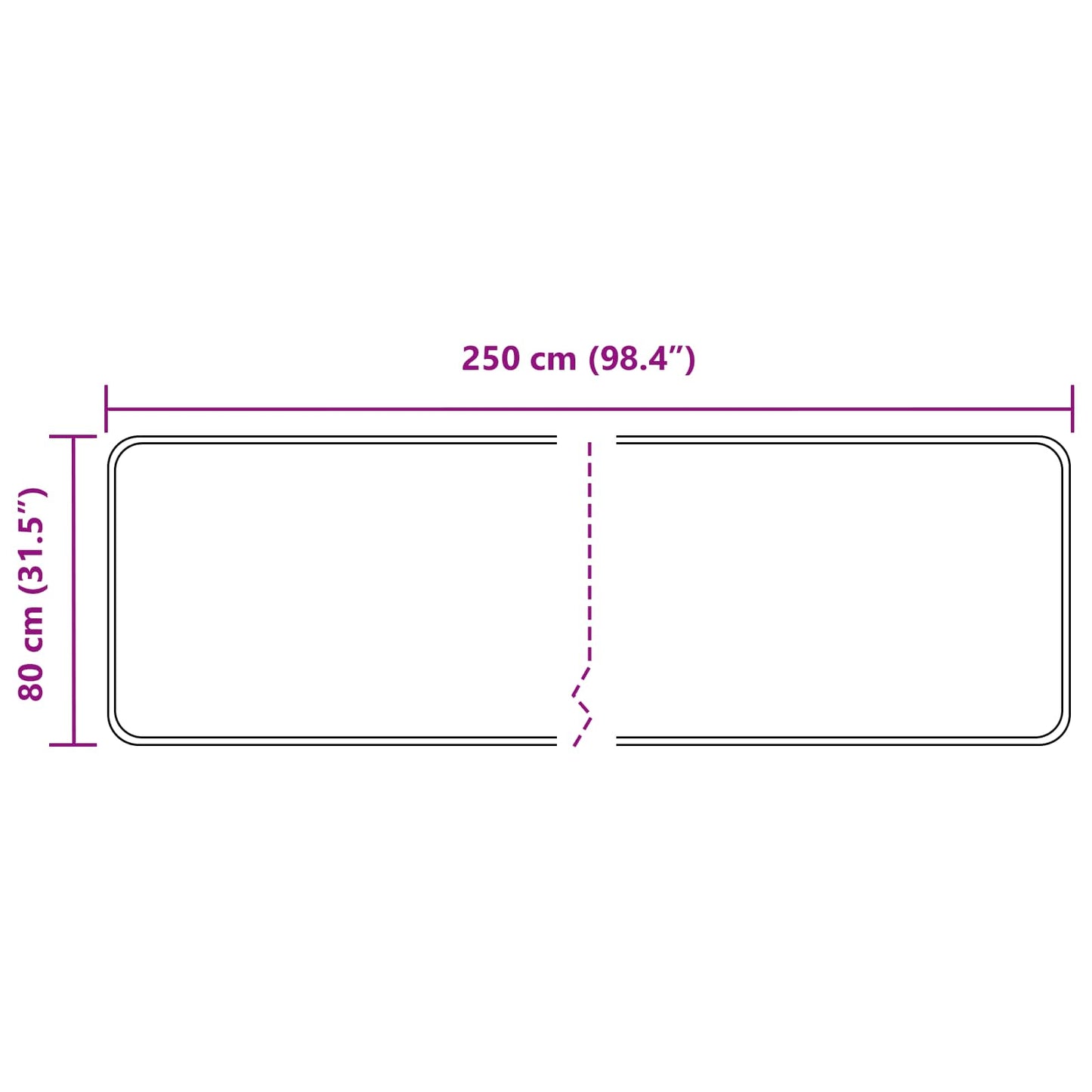 Teppichläufer MARSA Grau 80 x 250 cm Polyester und PVC