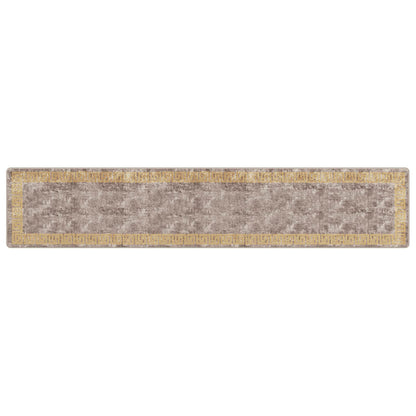 Teppichläufer MARSA Grau und Gold 80 x 400 cm Polyester und PVC