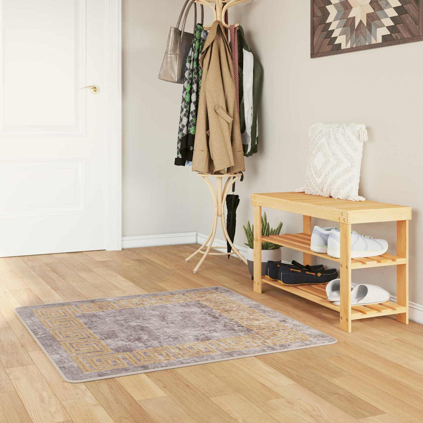 Teppichläufer MARSA Grau 100 x 100 cm Polyester und PVC