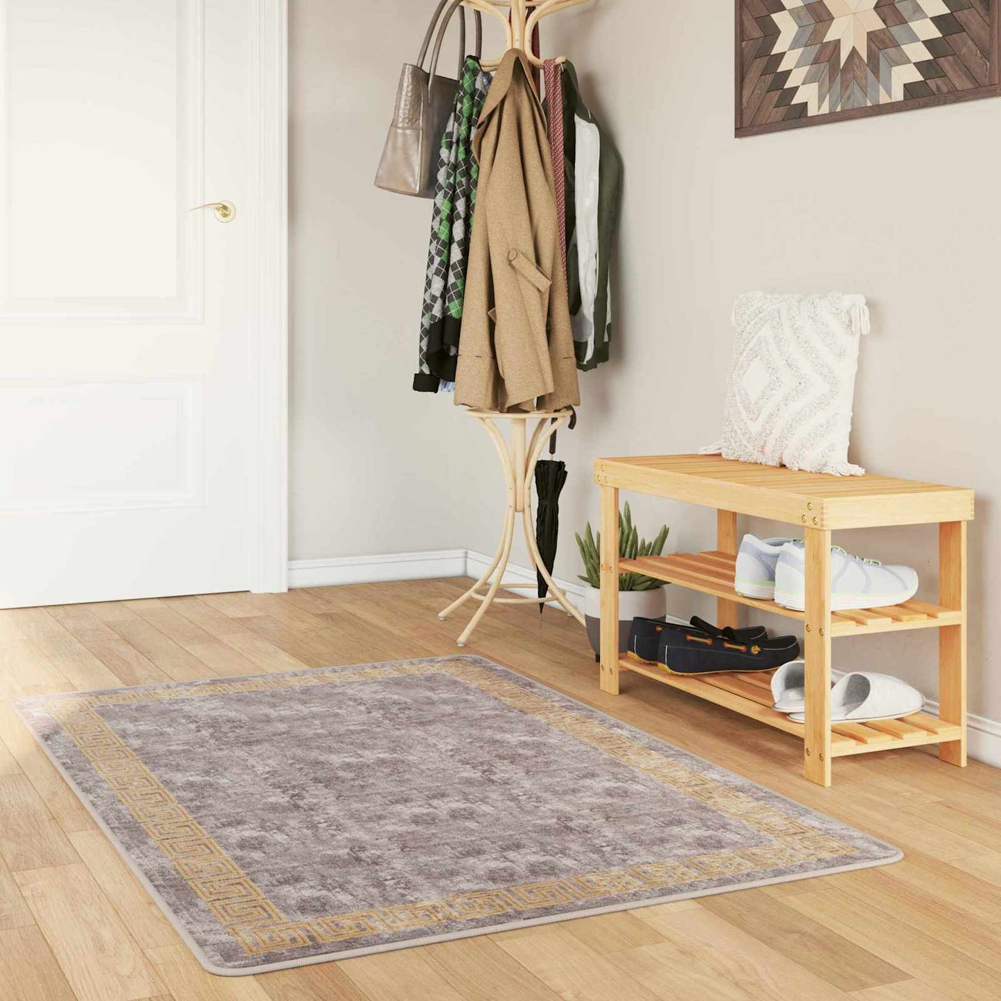Teppichläufer MARSA Grau 100 x 200 cm Polyester und PVC