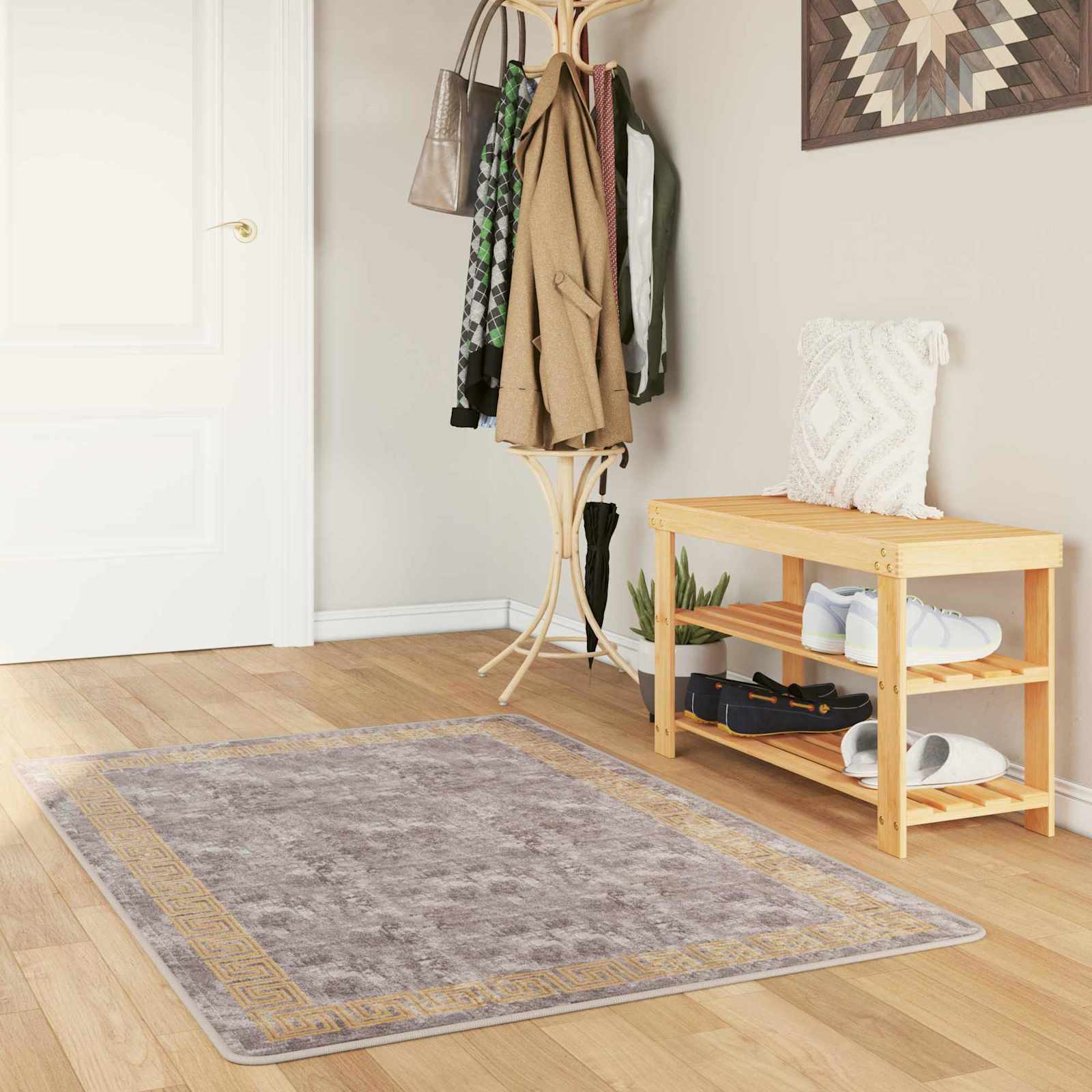 Teppichläufer MARSA Grau 100 x 200 cm Polyester und PVC