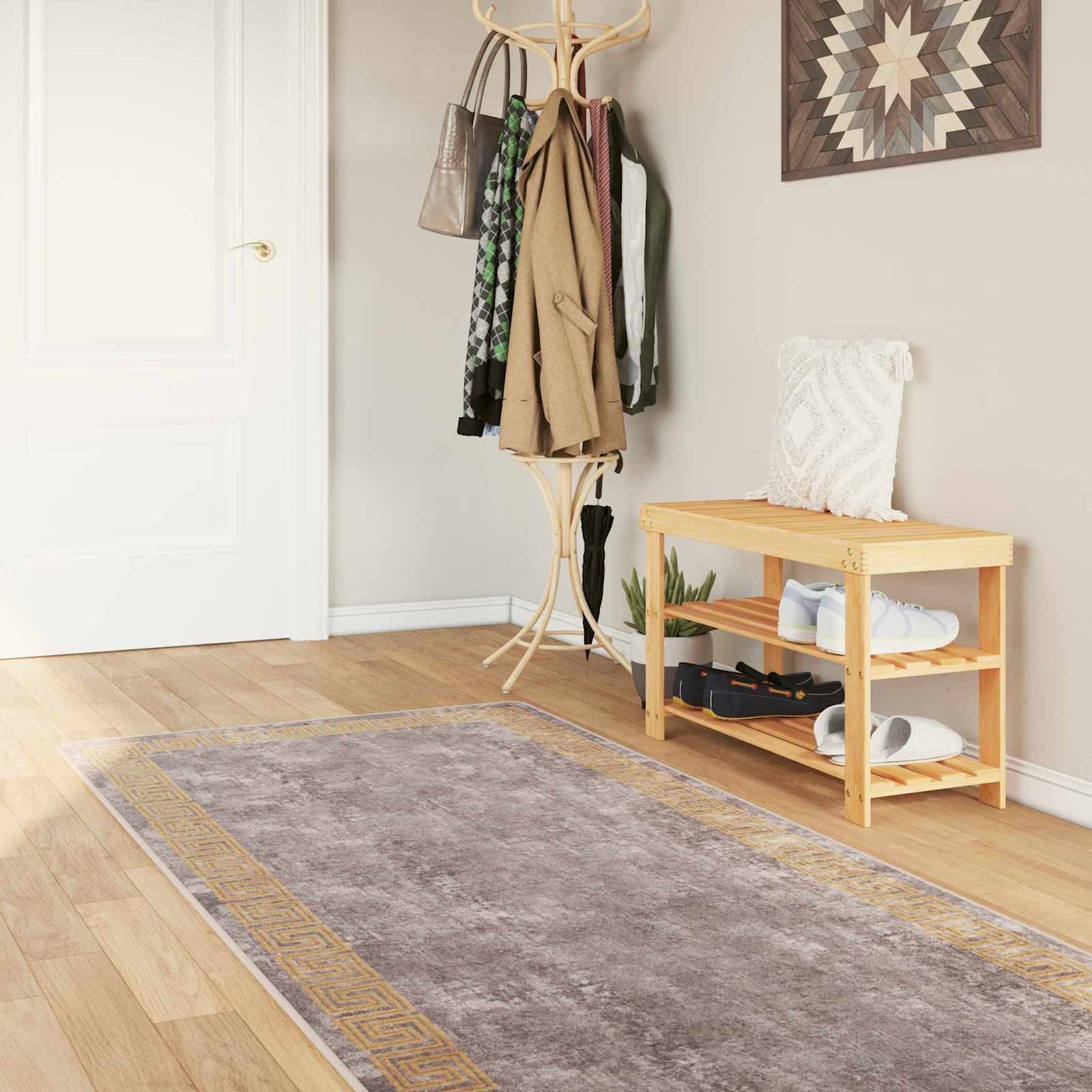 Teppichläufer MARSA Grau 100 x 300 cm Polyester und PVC