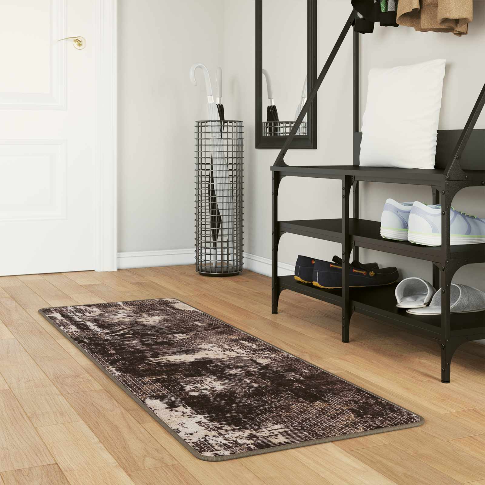 Teppichläufer MARSA Schwarz 50 x 100 cm Polyester und PVC